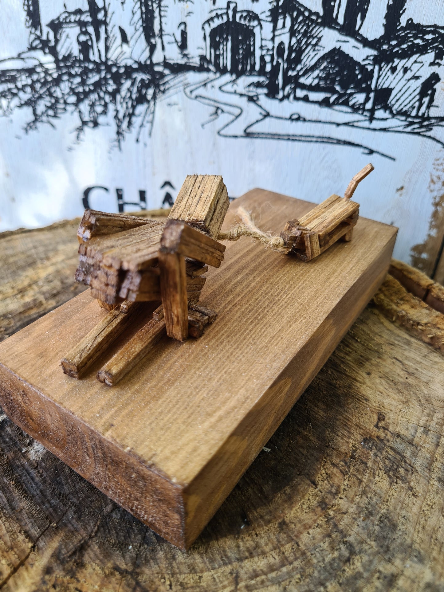 Tug Of War - Handcrafted Wooden Matchstick Figures - Gifts, Ornaments and Decor By Tiggidy Designs