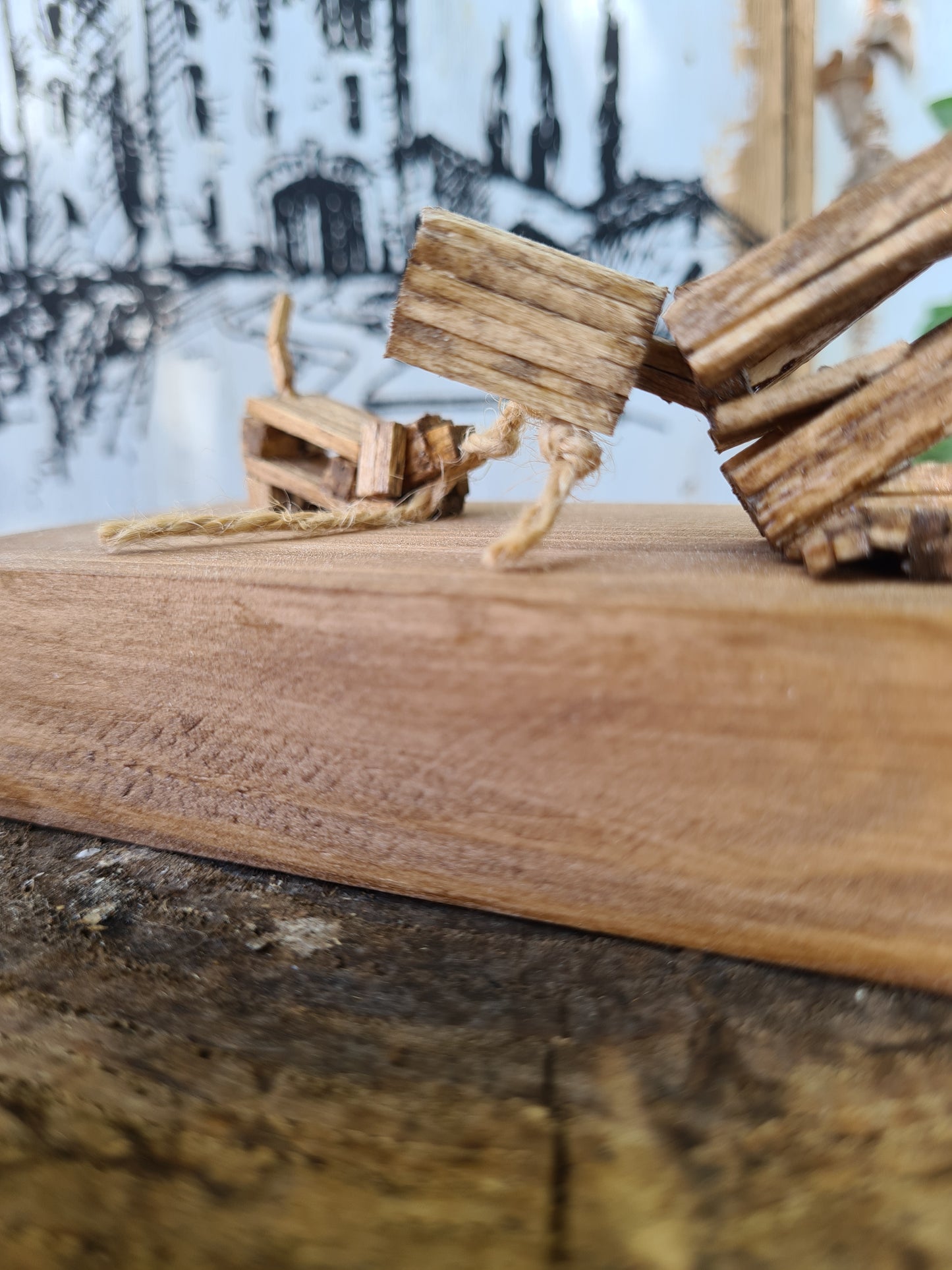 Tug Of War - Handcrafted Wooden Matchstick Figures - Gifts, Ornaments and Decor By Tiggidy Designs