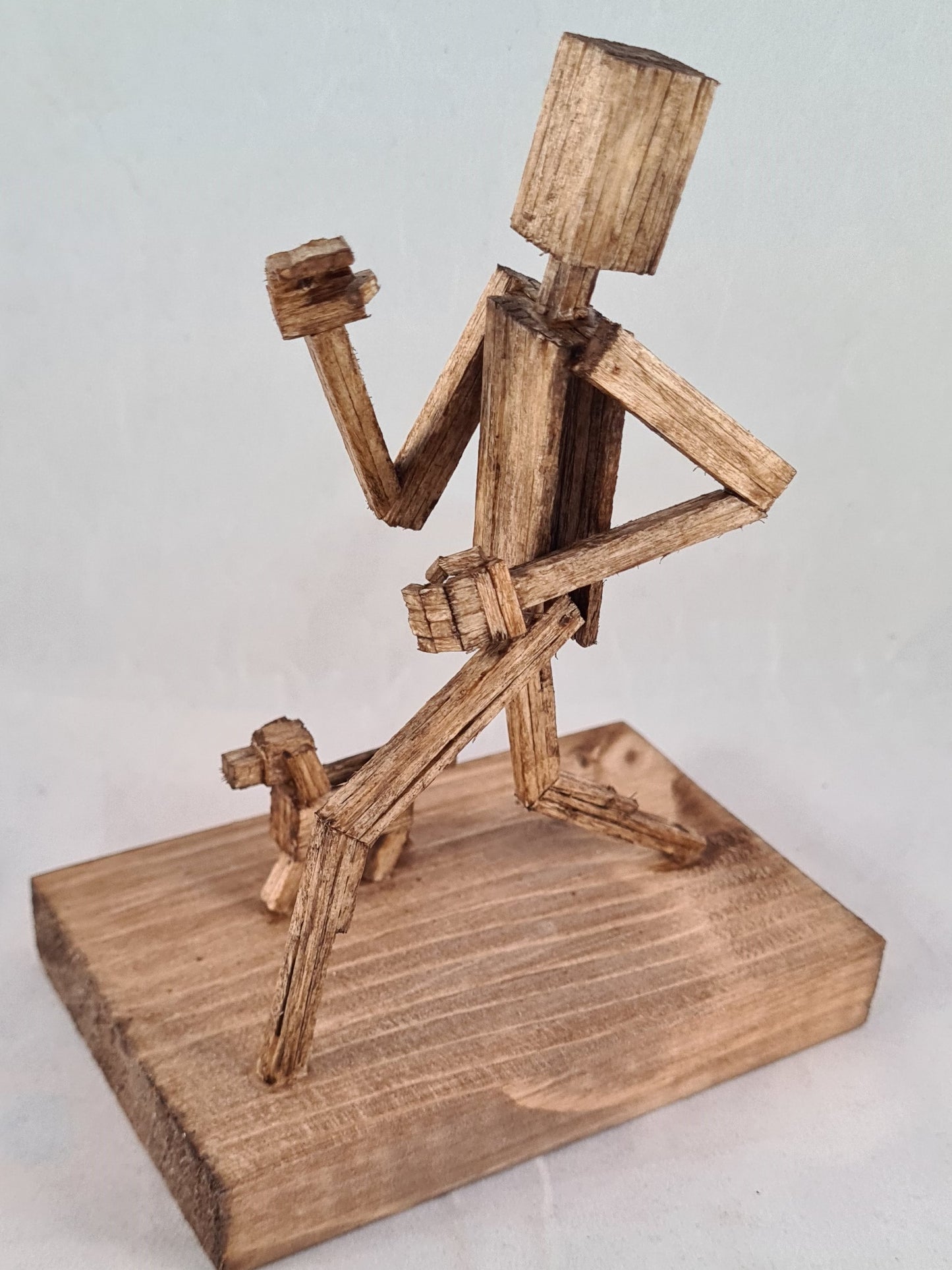 Running With Doggo - Handcrafted Wooden Matchstick Figures - Gifts, Ornaments and Decor By Tiggidy Designs