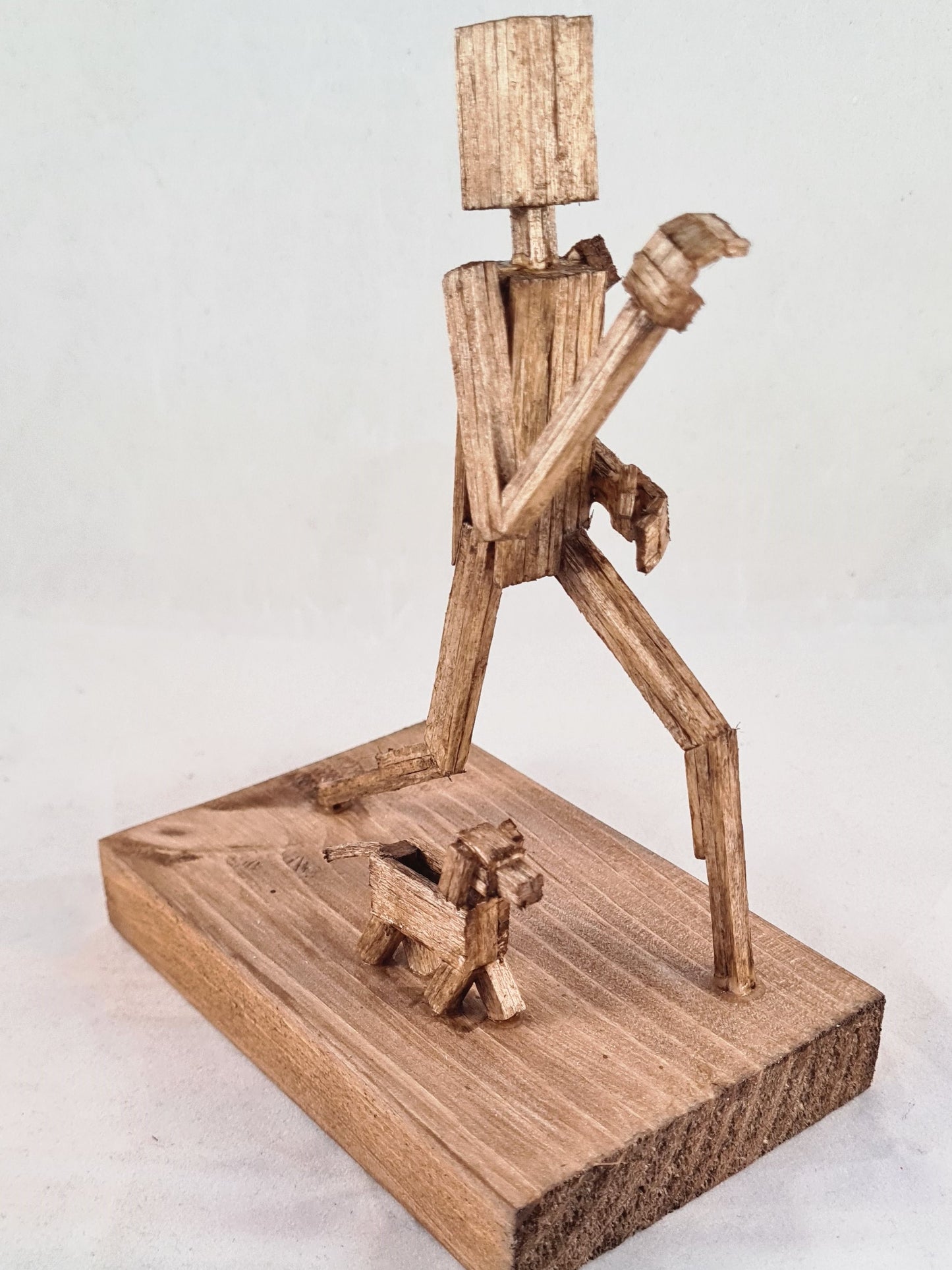 Running With Doggo - Handcrafted Wooden Matchstick Figures - Gifts, Ornaments and Decor By Tiggidy Designs