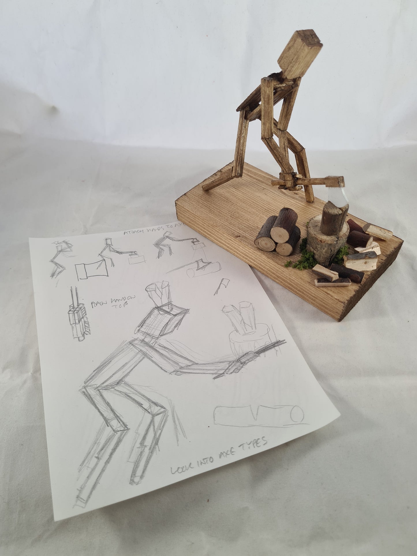 Lumberjack - Handcrafted Wooden Matchstick Figures - Gifts, Ornaments and Decor By Tiggidy Designs