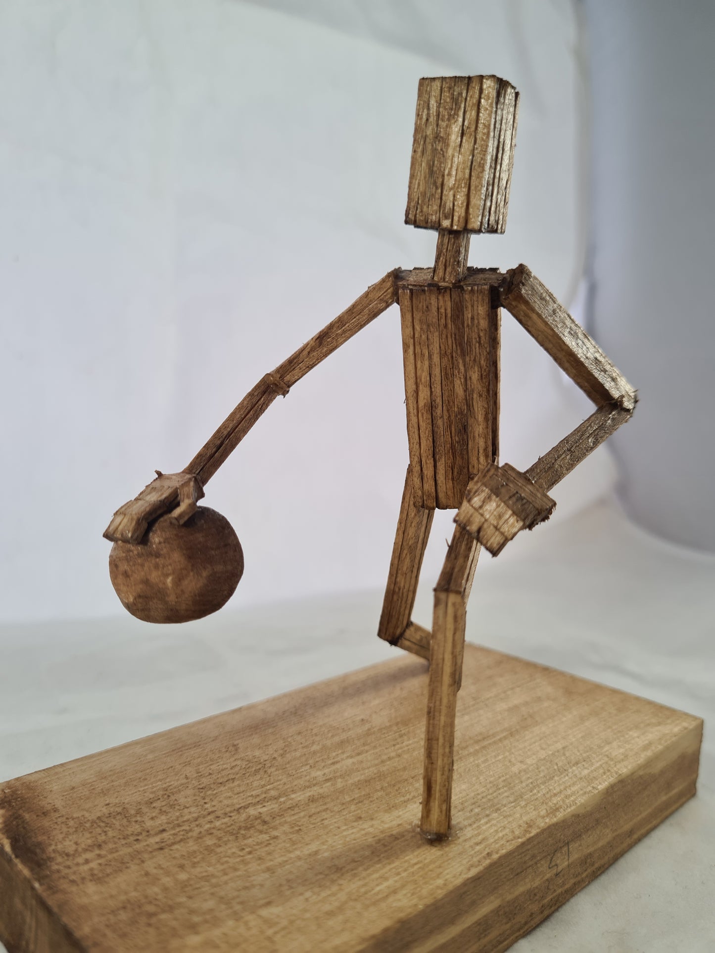 Basketballer - Handcrafted Wooden Matchstick Figures - Gifts, Ornaments and Decor By Tiggidy Designs