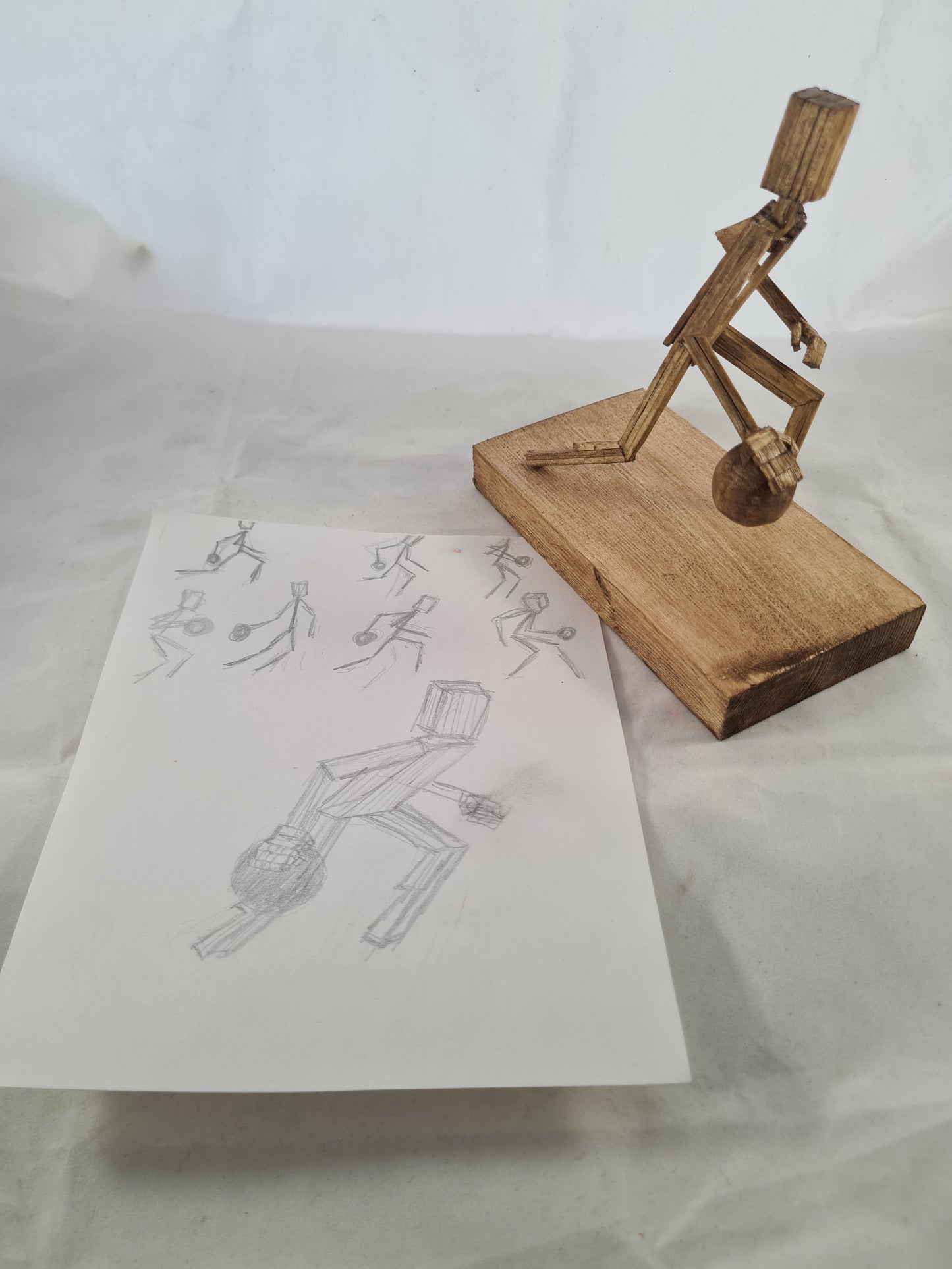 Basketballer - Handcrafted Wooden Matchstick Figures - Gifts, Ornaments and Decor By Tiggidy Designs
