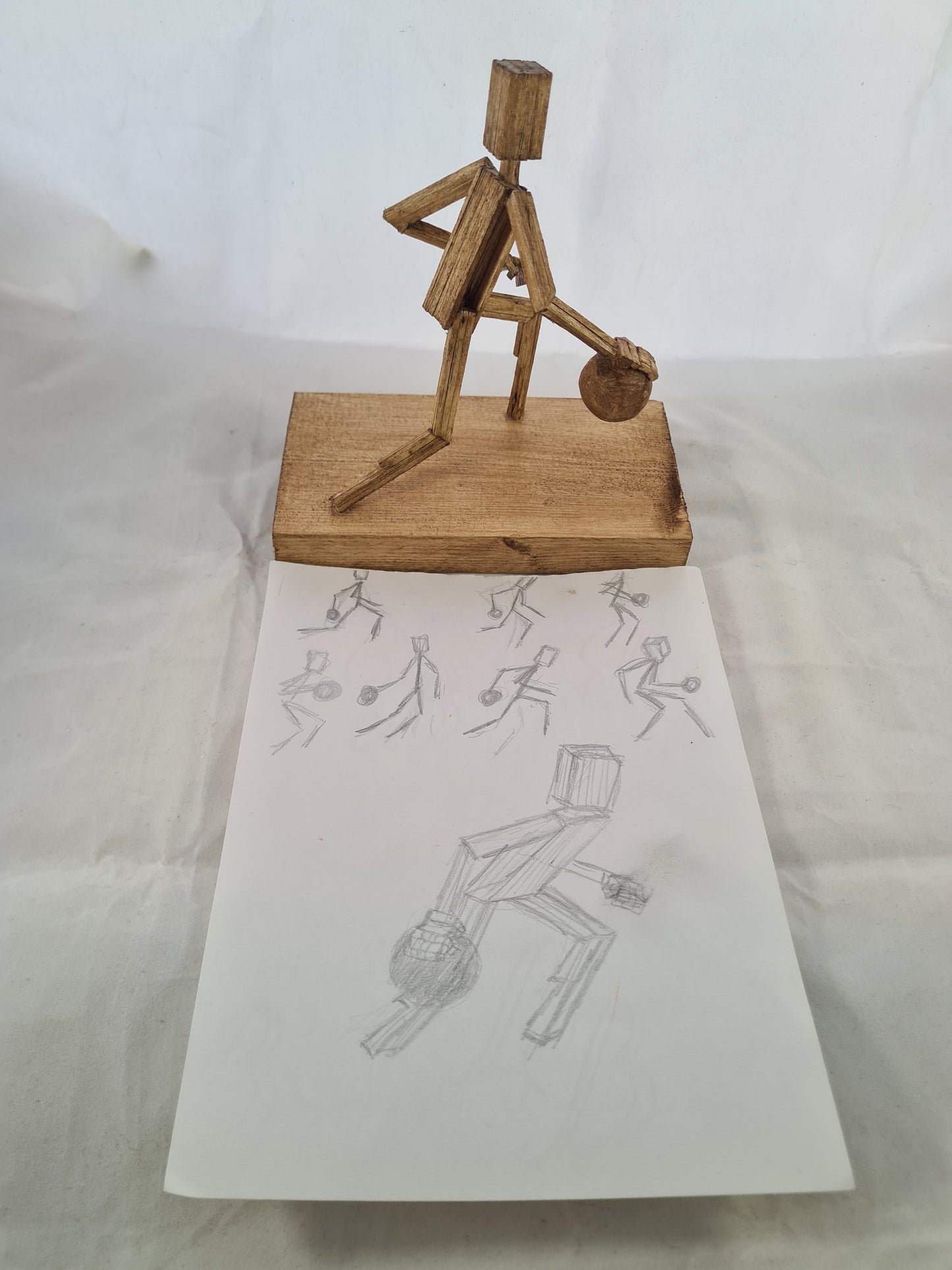 Basketballer - Handcrafted Wooden Matchstick Figures - Gifts, Ornaments and Decor By Tiggidy Designs