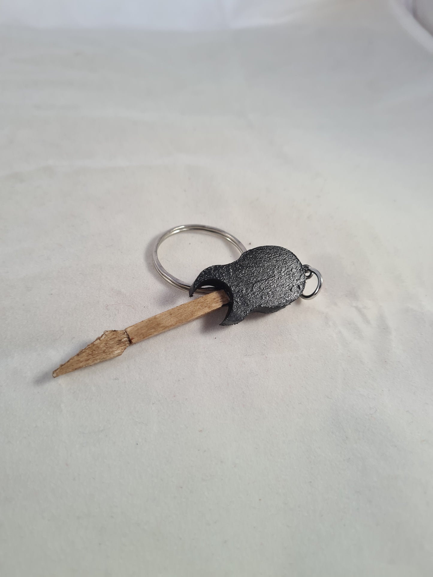 Black Electric Guitar Keyring/Keychain - Handcrafted Wooden Matchstick Figures - Gifts, Ornaments and Decor By Tiggidy Designs