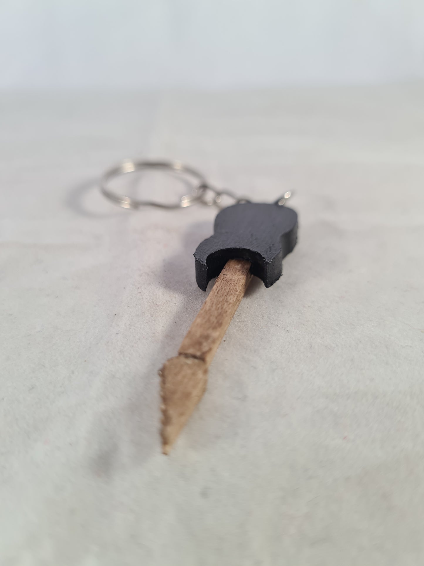 Black Electric Guitar Keyring/Keychain - Handcrafted Wooden Matchstick Figures - Gifts, Ornaments and Decor By Tiggidy Designs