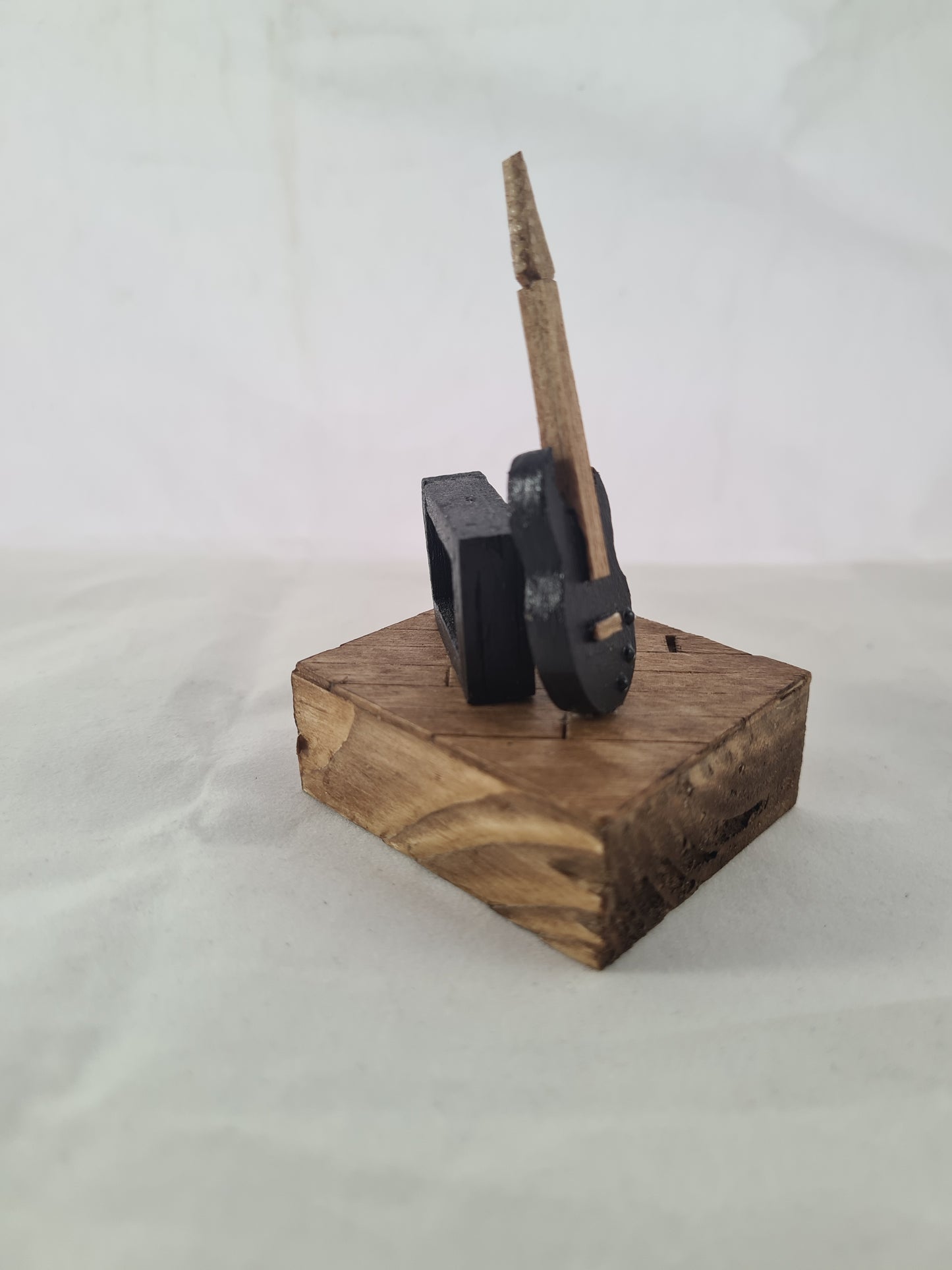 Palm Sized Rock and Roll - Black - Handcrafted Wooden Matchstick Figures - Gifts, Ornaments and Decor By Tiggidy Designs