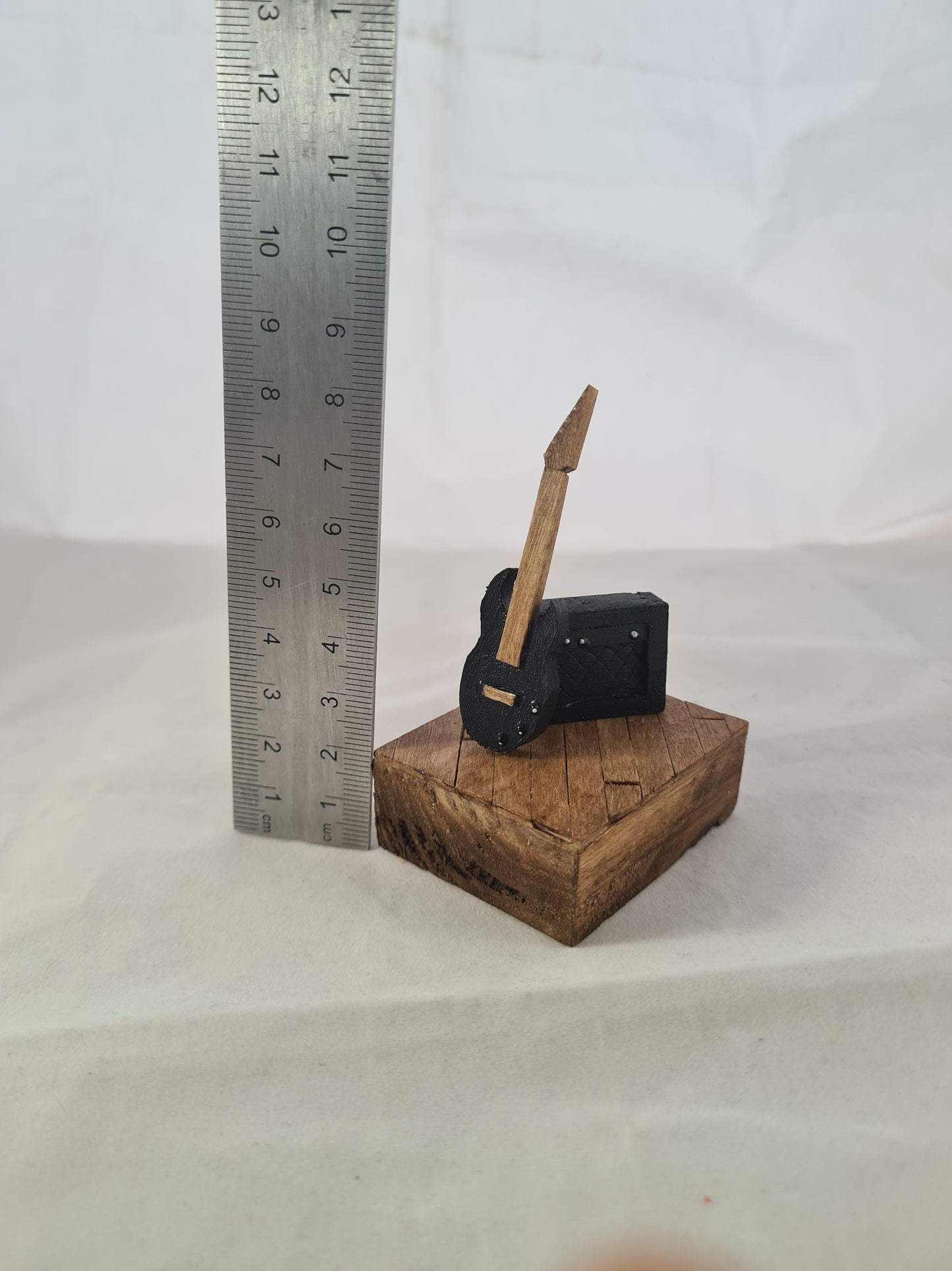 Palm Sized Rock and Roll - Black - Handcrafted Wooden Matchstick Figures - Gifts, Ornaments and Decor By Tiggidy Designs