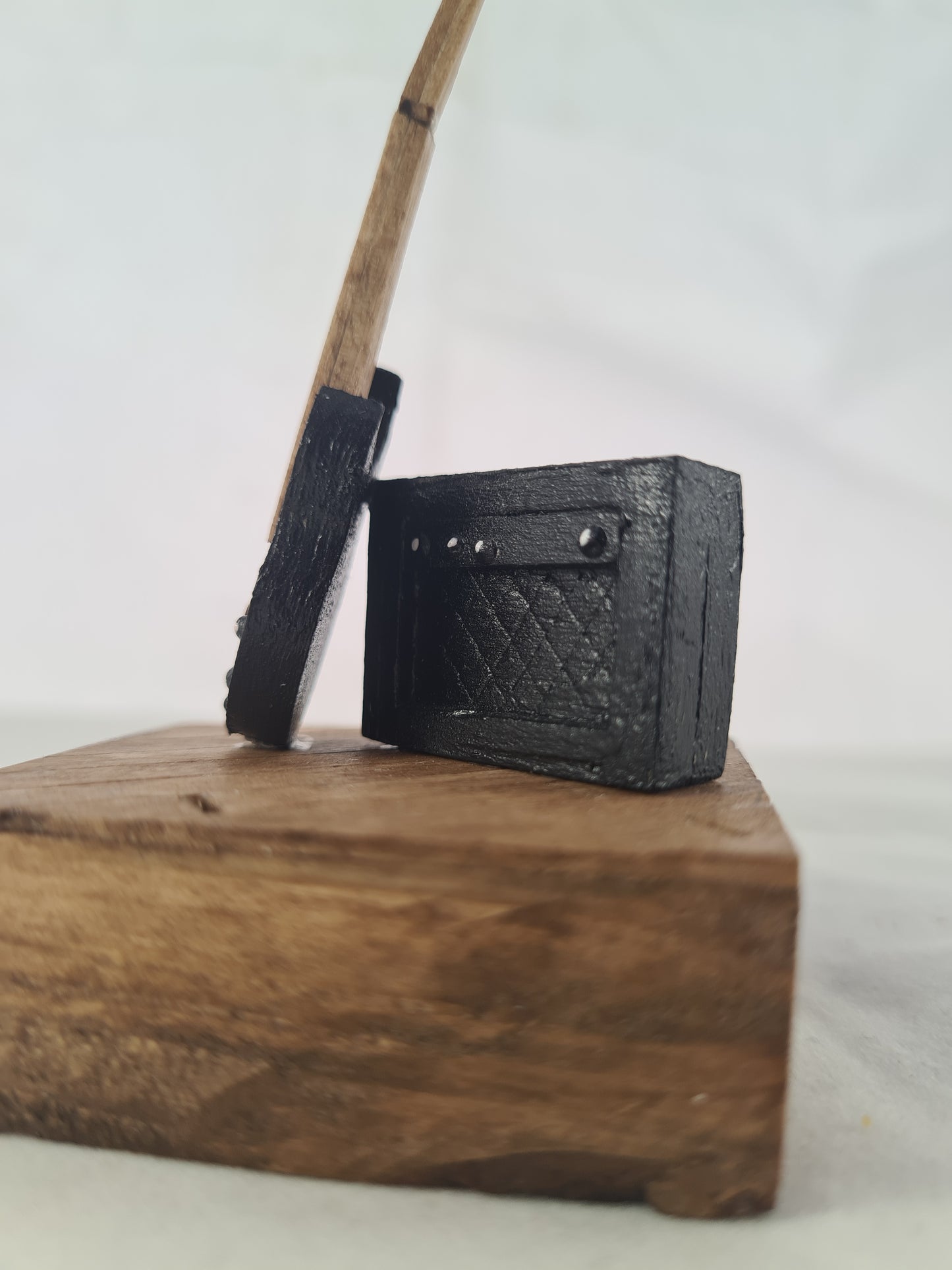 Palm Sized Rock and Roll - Black - Handcrafted Wooden Matchstick Figures - Gifts, Ornaments and Decor By Tiggidy Designs