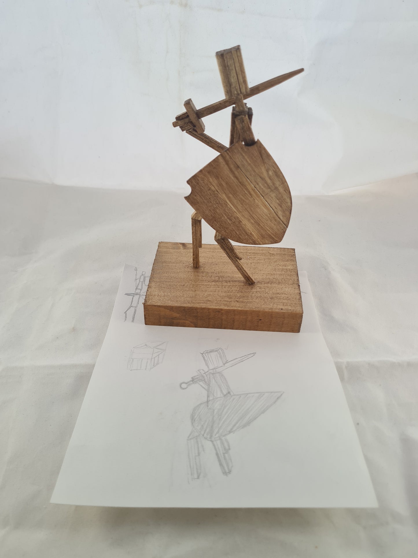 Battle warn - Handcrafted Wooden Matchstick Figures - Gifts, Ornaments and Decor By Tiggidy Designs