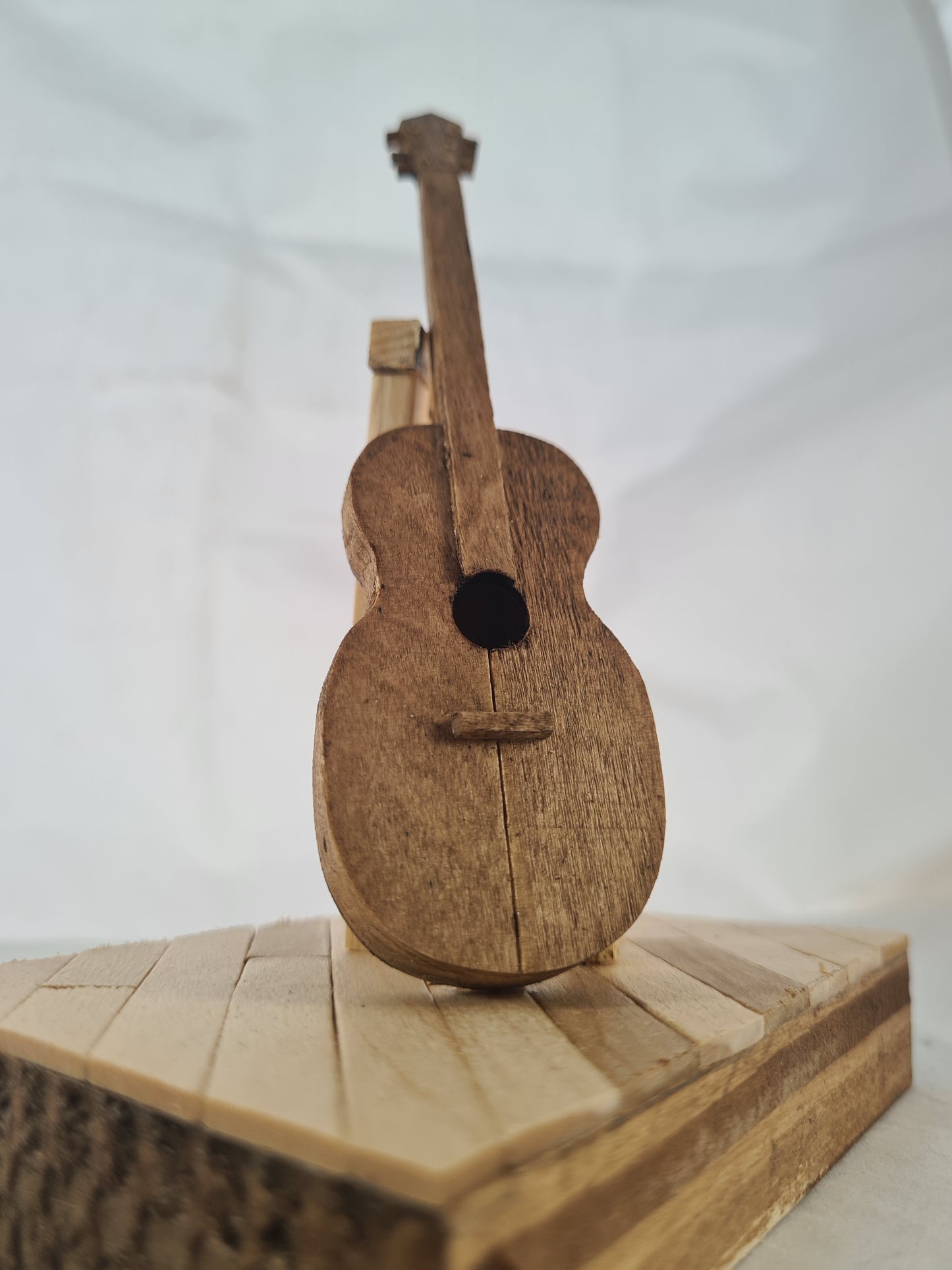 Seated Acoustic - Handcrafted Wooden Matchstick Figures - Gifts, Ornaments and Decor By Tiggidy Designs