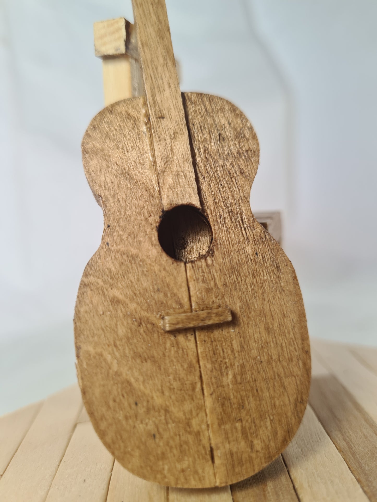 Seated Acoustic - Handcrafted Wooden Matchstick Figures - Gifts, Ornaments and Decor By Tiggidy Designs