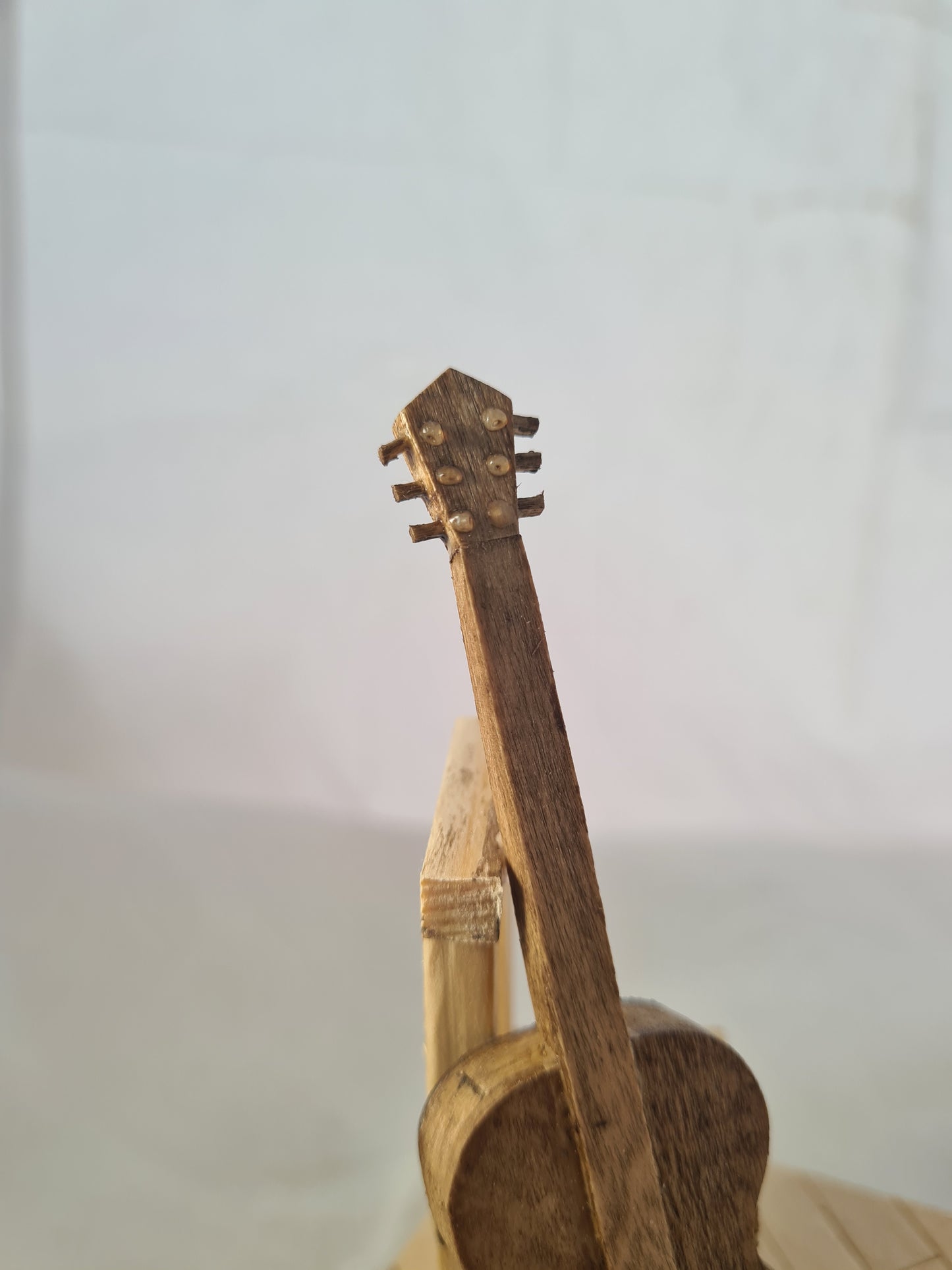 Seated Acoustic - Handcrafted Wooden Matchstick Figures - Gifts, Ornaments and Decor By Tiggidy Designs