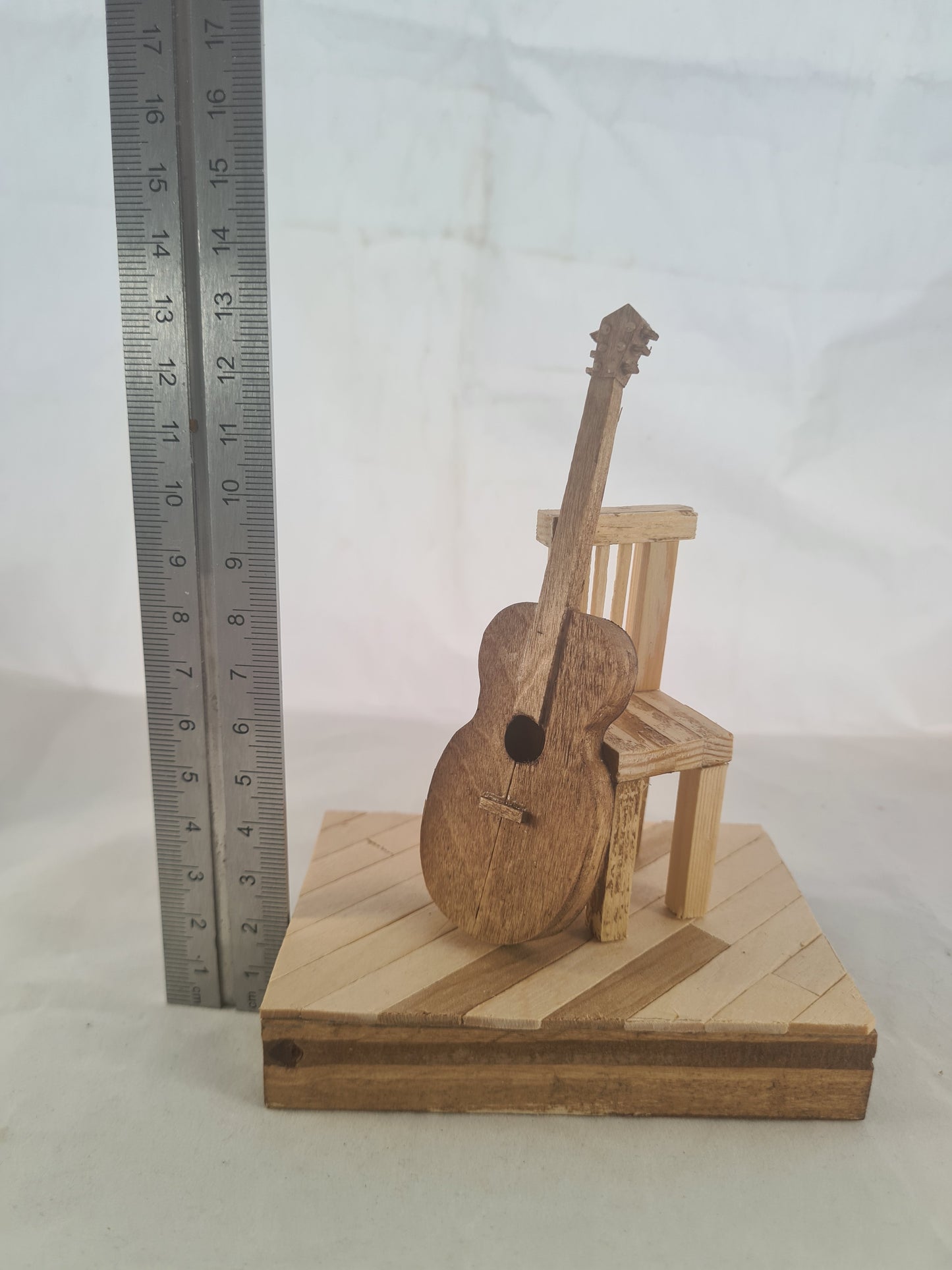 Seated Acoustic - Handcrafted Wooden Matchstick Figures - Gifts, Ornaments and Decor By Tiggidy Designs