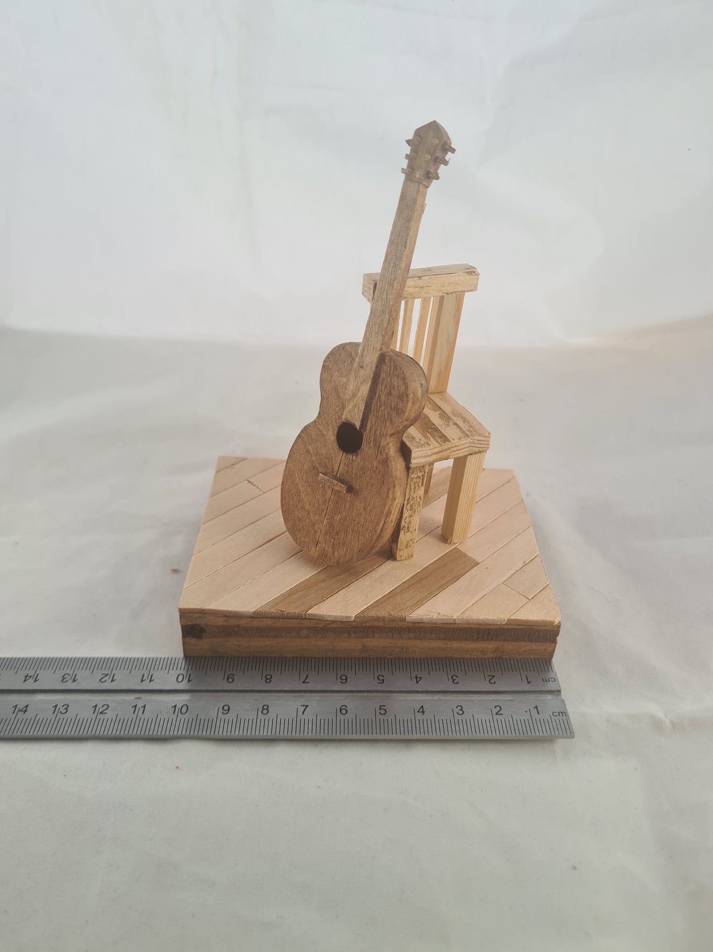 Seated Acoustic - Handcrafted Wooden Matchstick Figures - Gifts, Ornaments and Decor By Tiggidy Designs