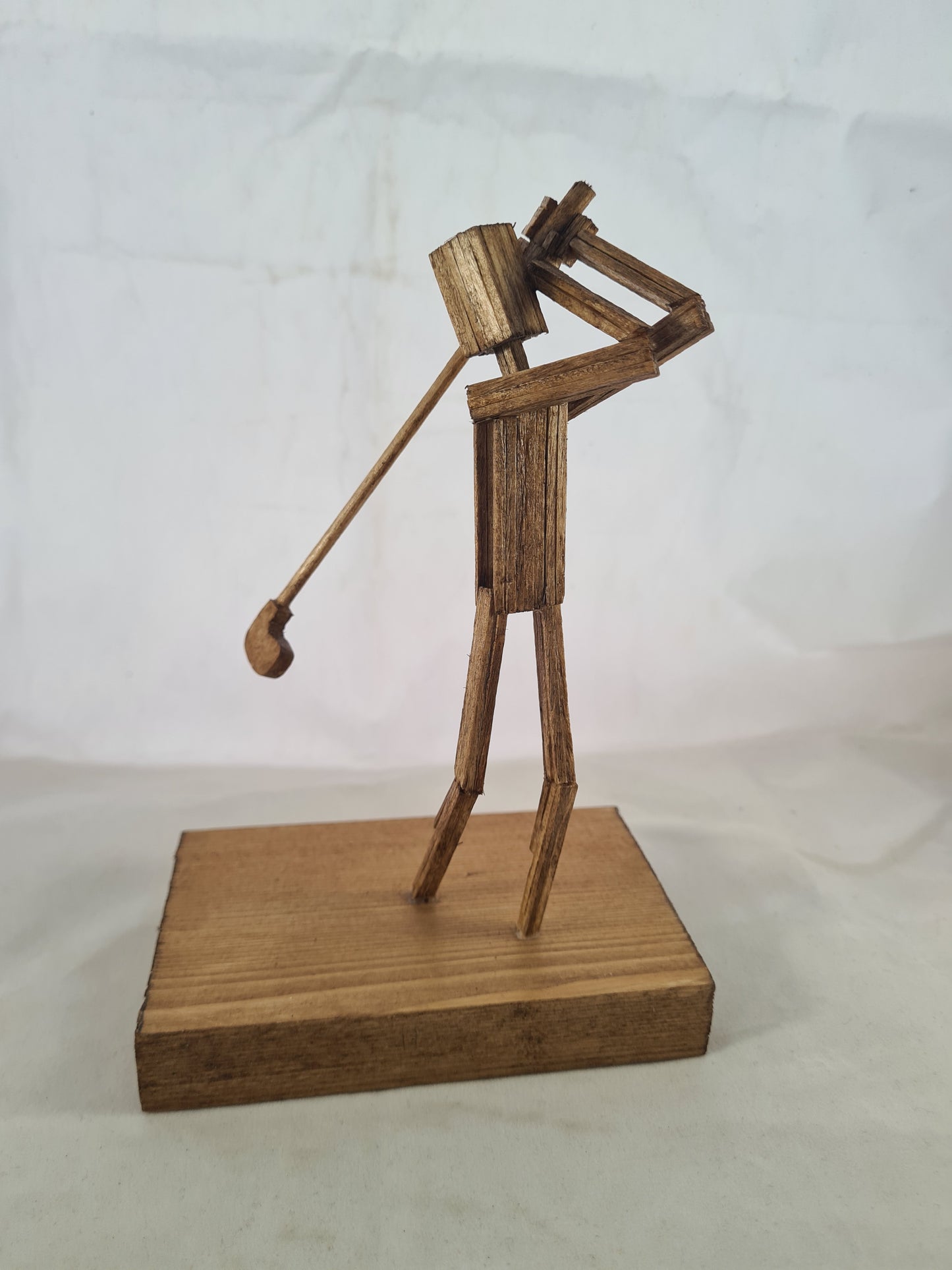Golfer - Handcrafted Wooden Matchstick Figures - Gifts, Ornaments and Decor By Tiggidy Designs