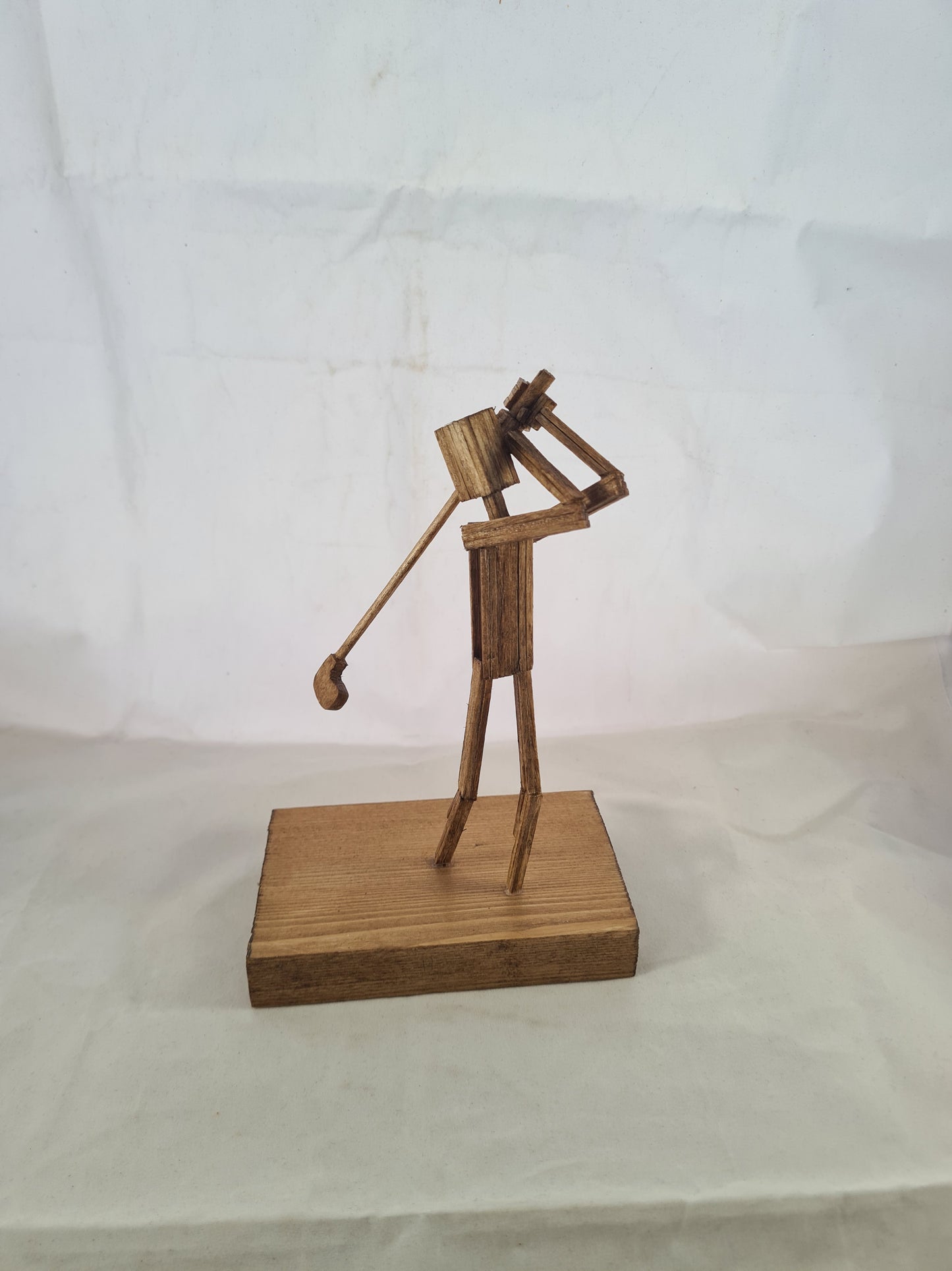 Golfer - Handcrafted Wooden Matchstick Figures - Gifts, Ornaments and Decor By Tiggidy Designs