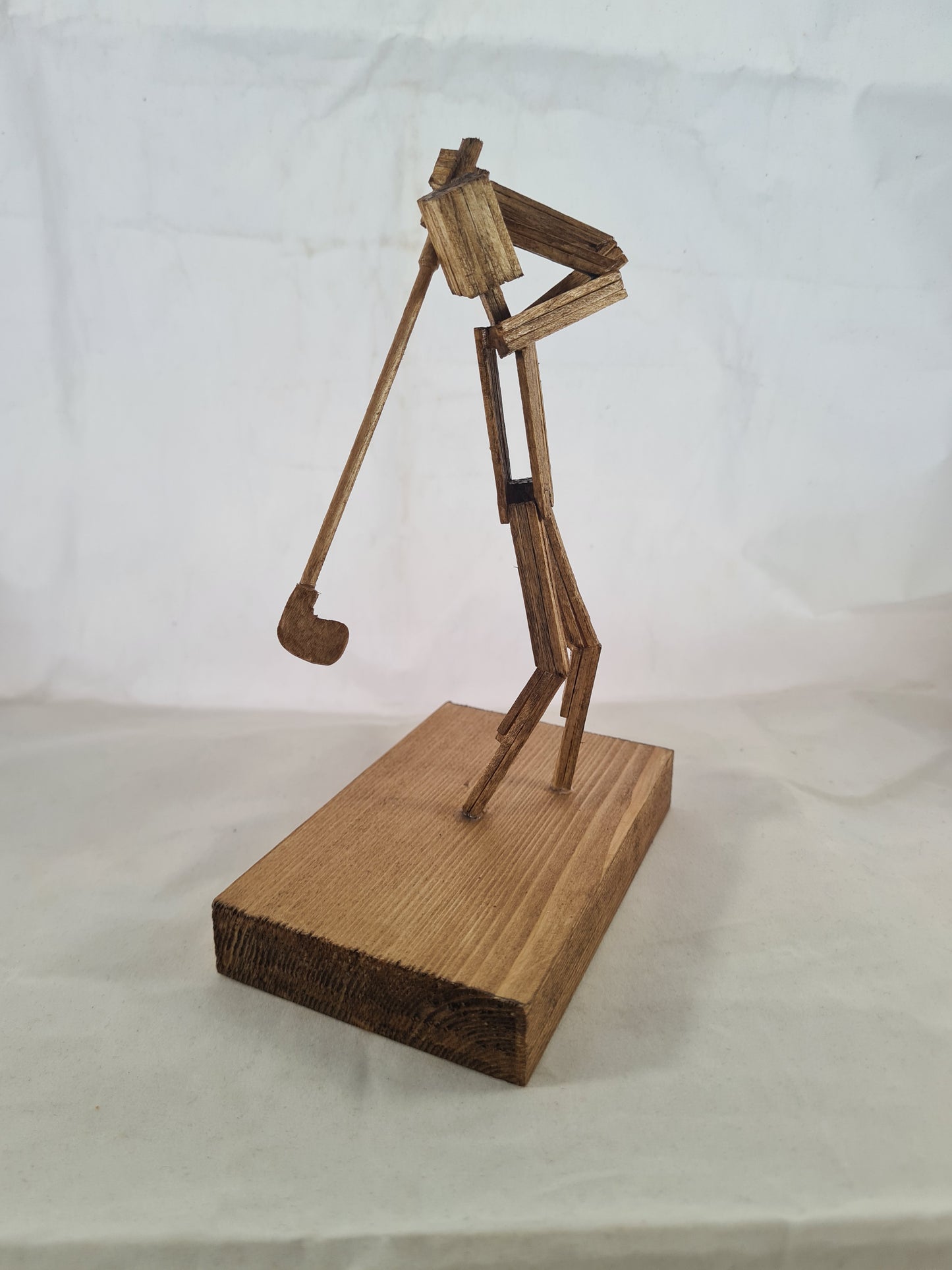 Golfer - Handcrafted Wooden Matchstick Figures - Gifts, Ornaments and Decor By Tiggidy Designs