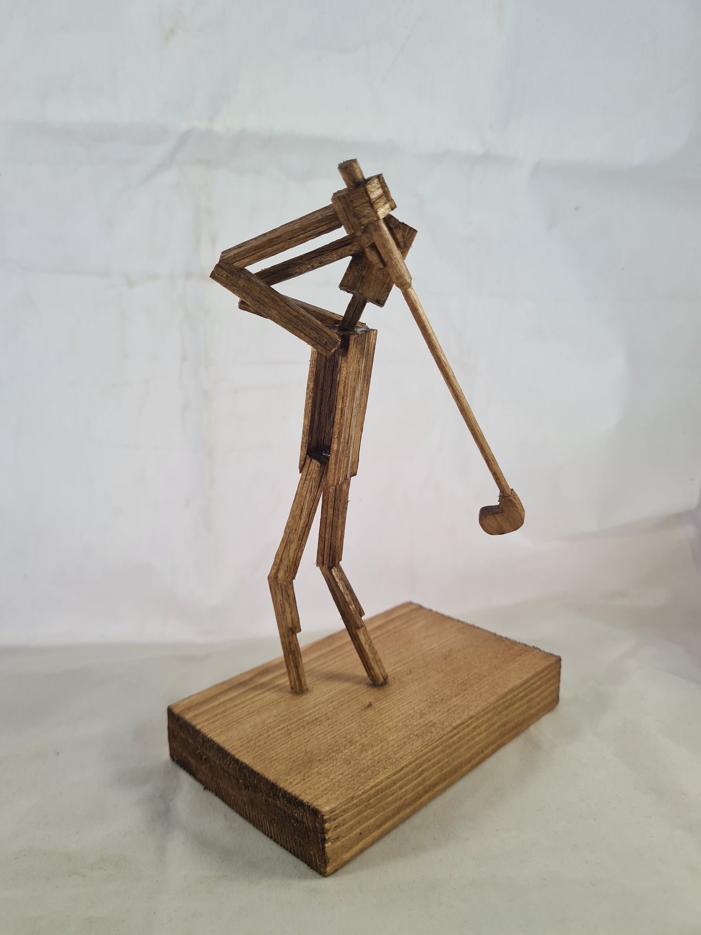 Golfer - Handcrafted Wooden Matchstick Figures - Gifts, Ornaments and Decor By Tiggidy Designs