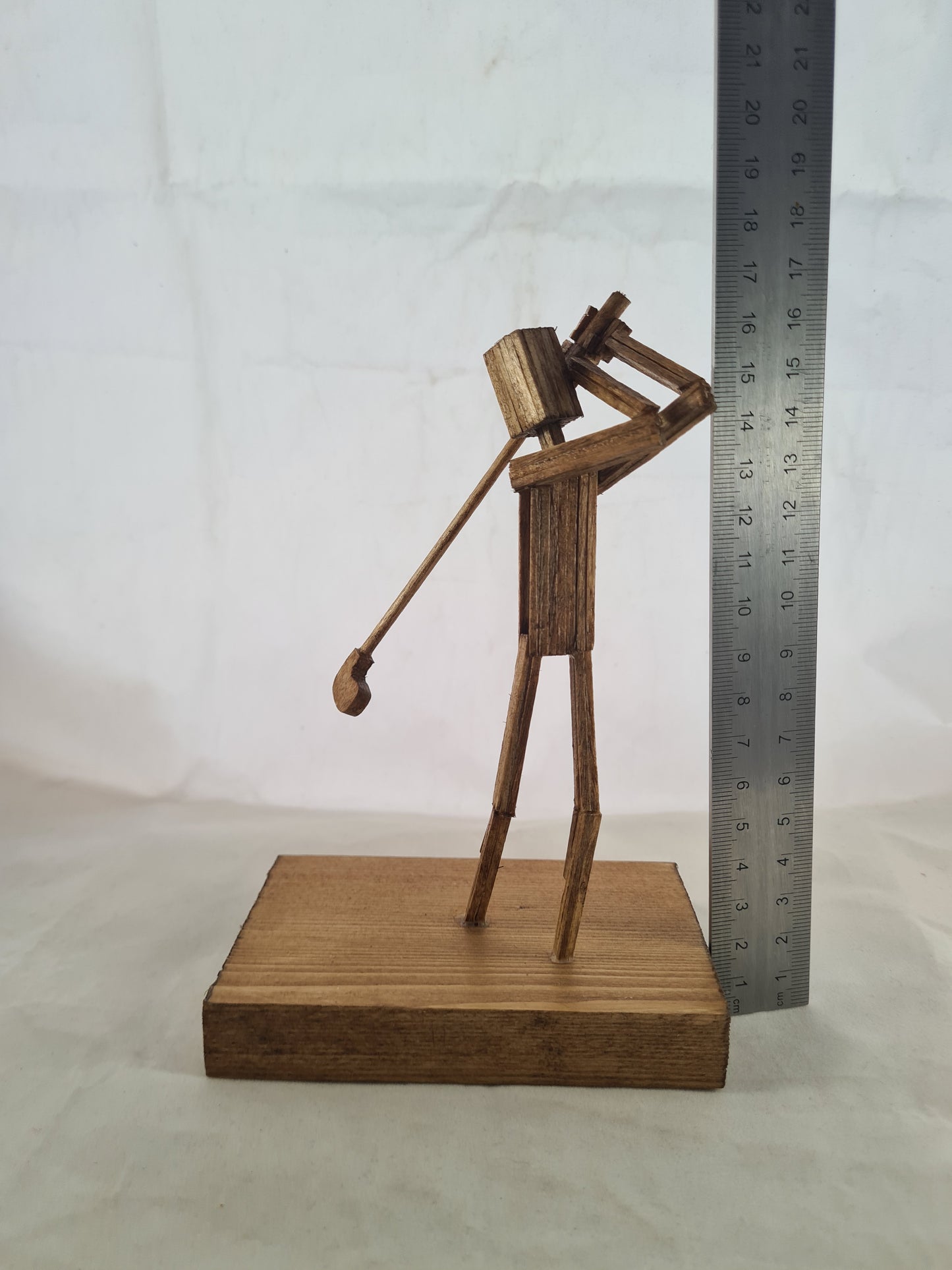 Golfer - Handcrafted Wooden Matchstick Figures - Gifts, Ornaments and Decor By Tiggidy Designs