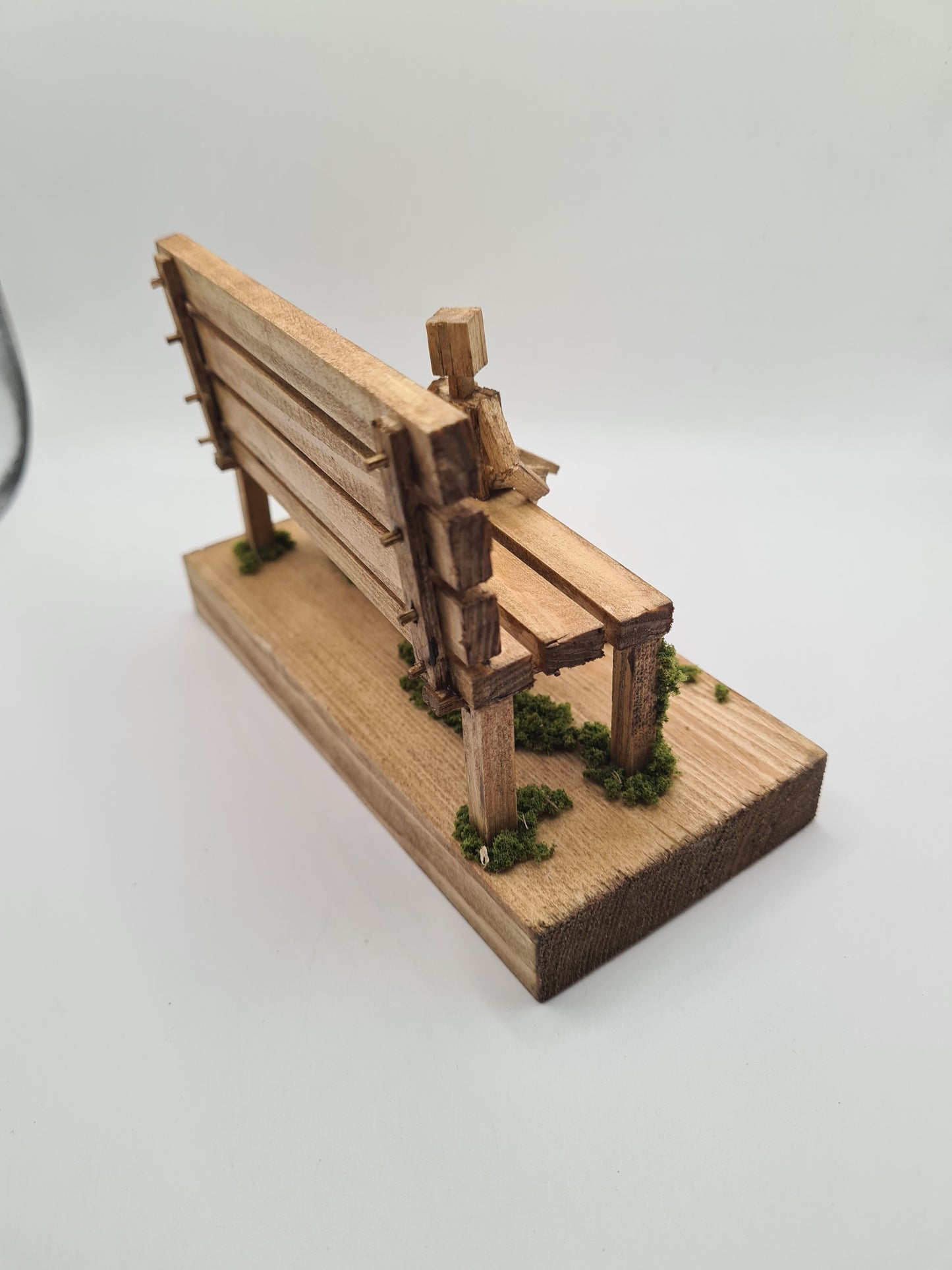 Doggo And Kid Sitting On The Bench - Handcrafted Wooden Matchstick Figures - Gifts, Ornaments and Decor By Tiggidy Designs