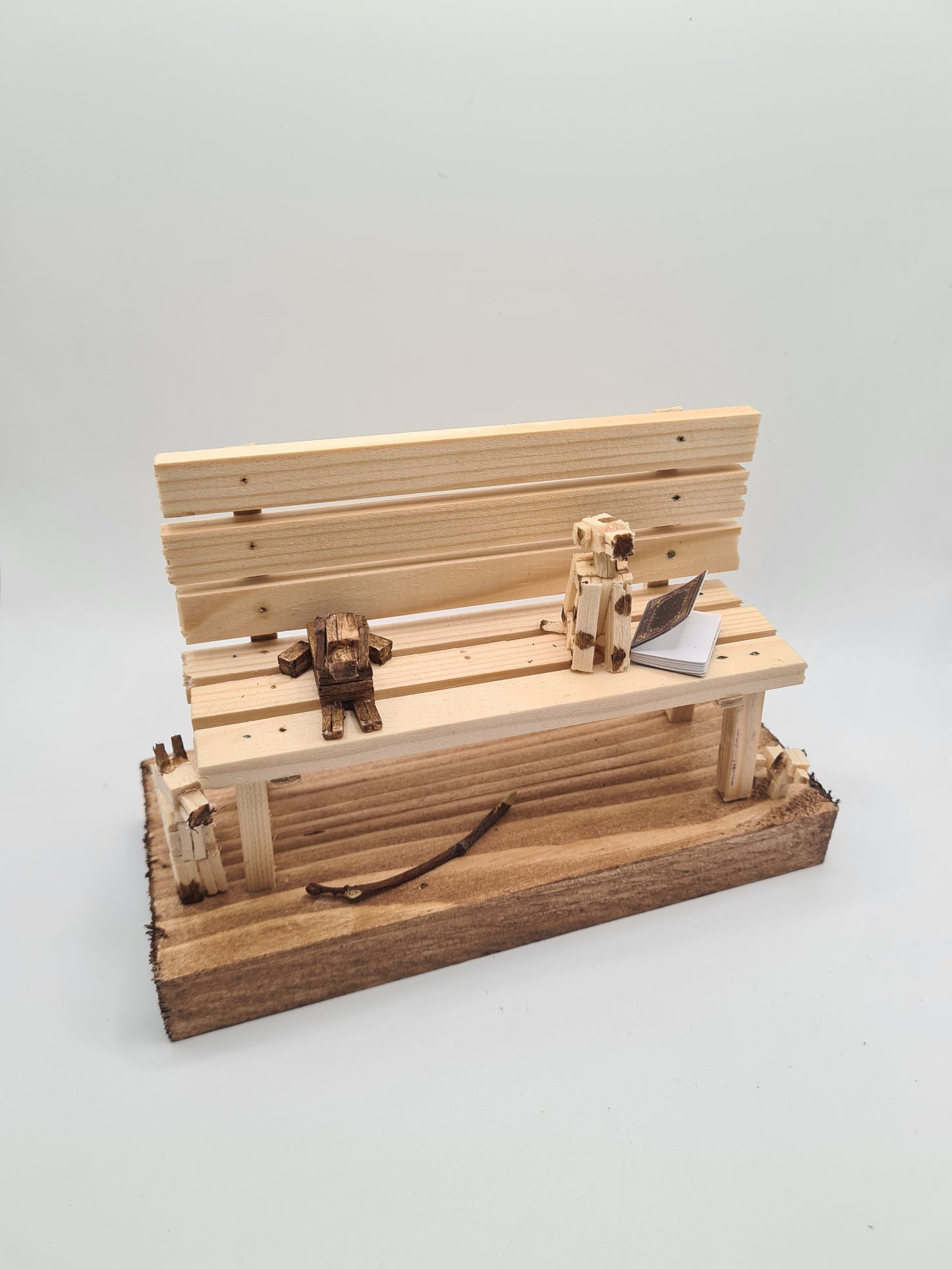 Doggos Take Over The Bench - Handcrafted Wooden Matchstick Figures - Gifts, Ornaments and Decor By Tiggidy Designs