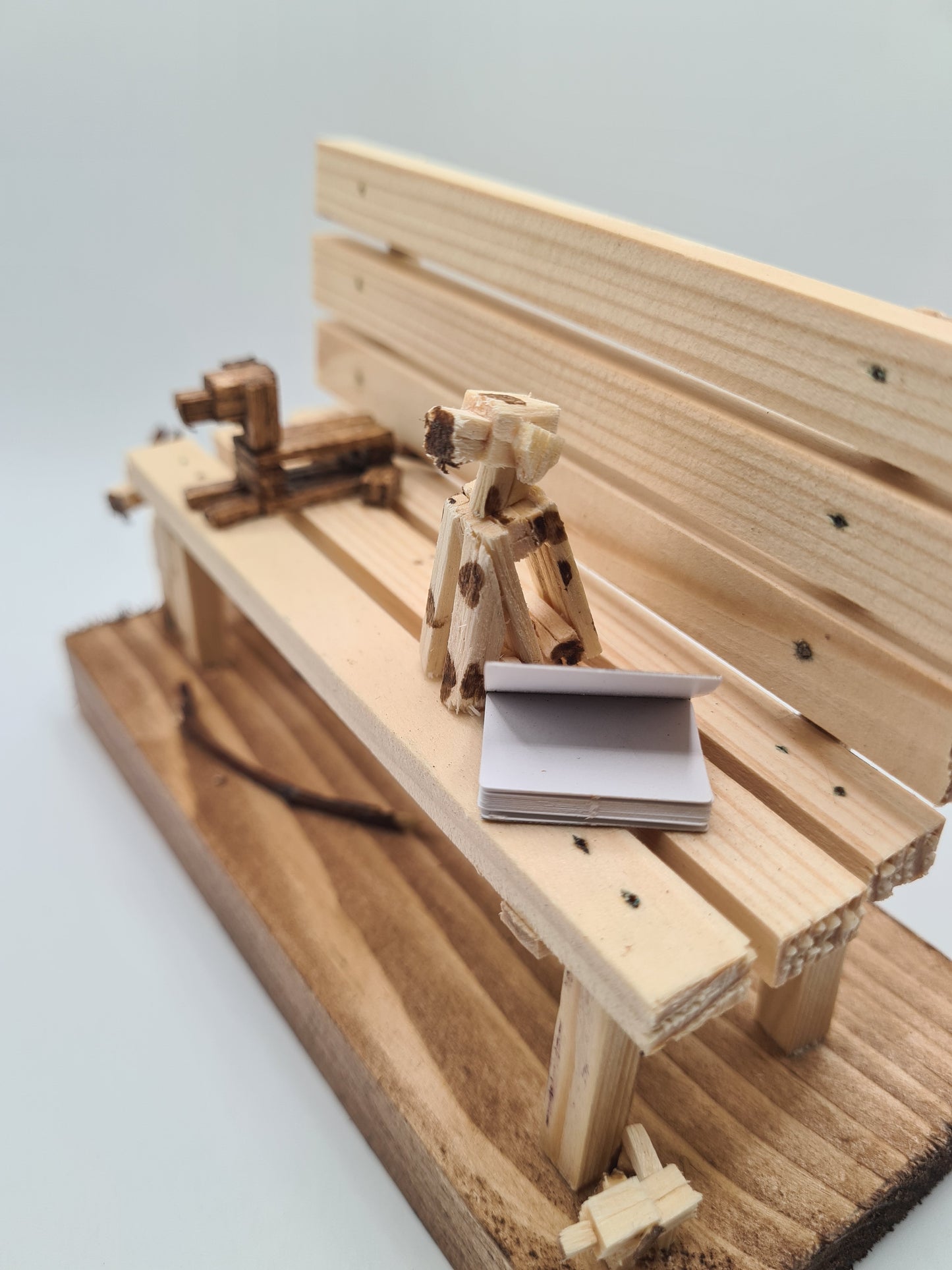 Doggos Take Over The Bench - Handcrafted Wooden Matchstick Figures - Gifts, Ornaments and Decor By Tiggidy Designs