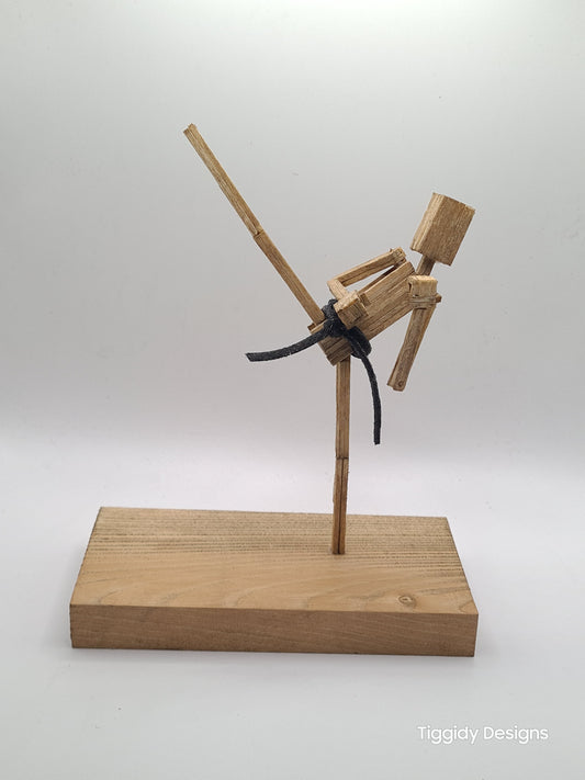 High Kick - Handcrafted Wooden Matchstick Figures - Gifts, Ornaments and Decor By Tiggidy Designs