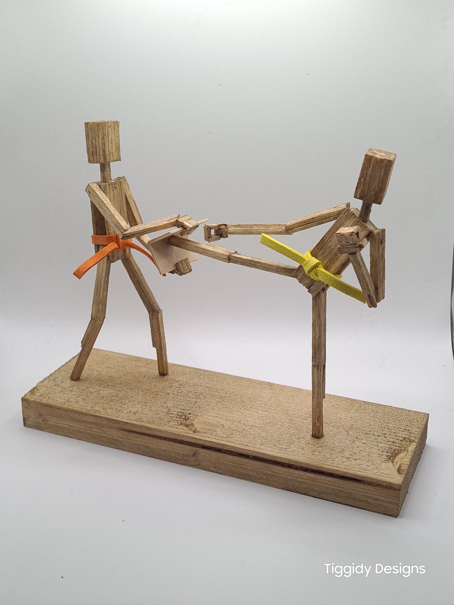 Breaking Board - The Kicker - Handcrafted Wooden Matchstick Figures - Gifts, Ornaments and Decor By Tiggidy Designs