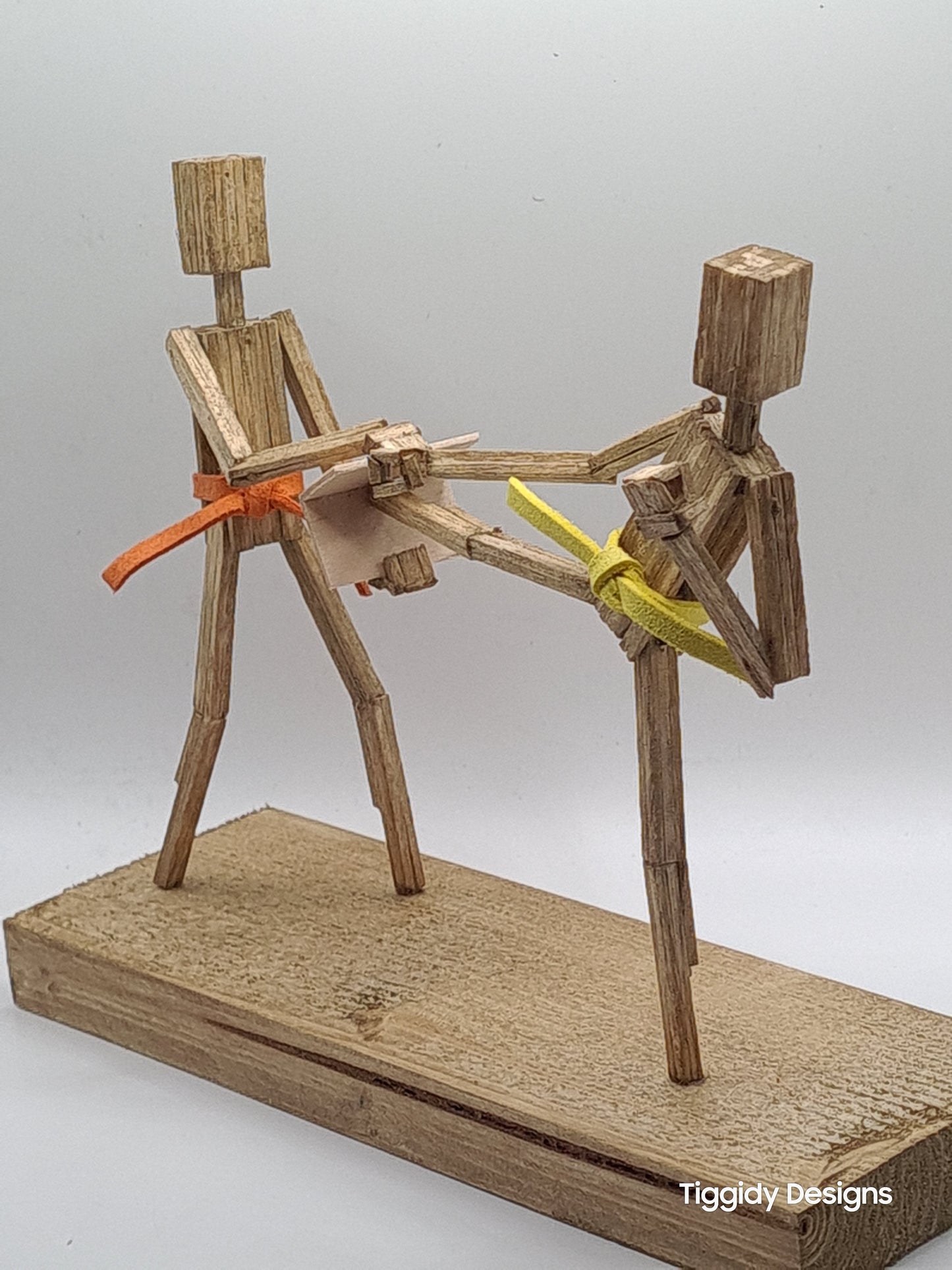 Breaking Board - The Kicker - Handcrafted Wooden Matchstick Figures - Gifts, Ornaments and Decor By Tiggidy Designs