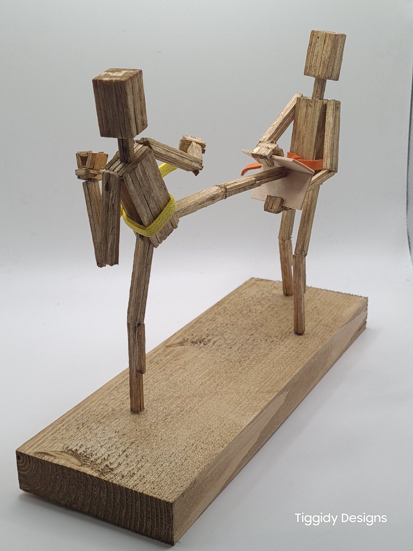 Breaking Board - The Kicker - Handcrafted Wooden Matchstick Figures - Gifts, Ornaments and Decor By Tiggidy Designs