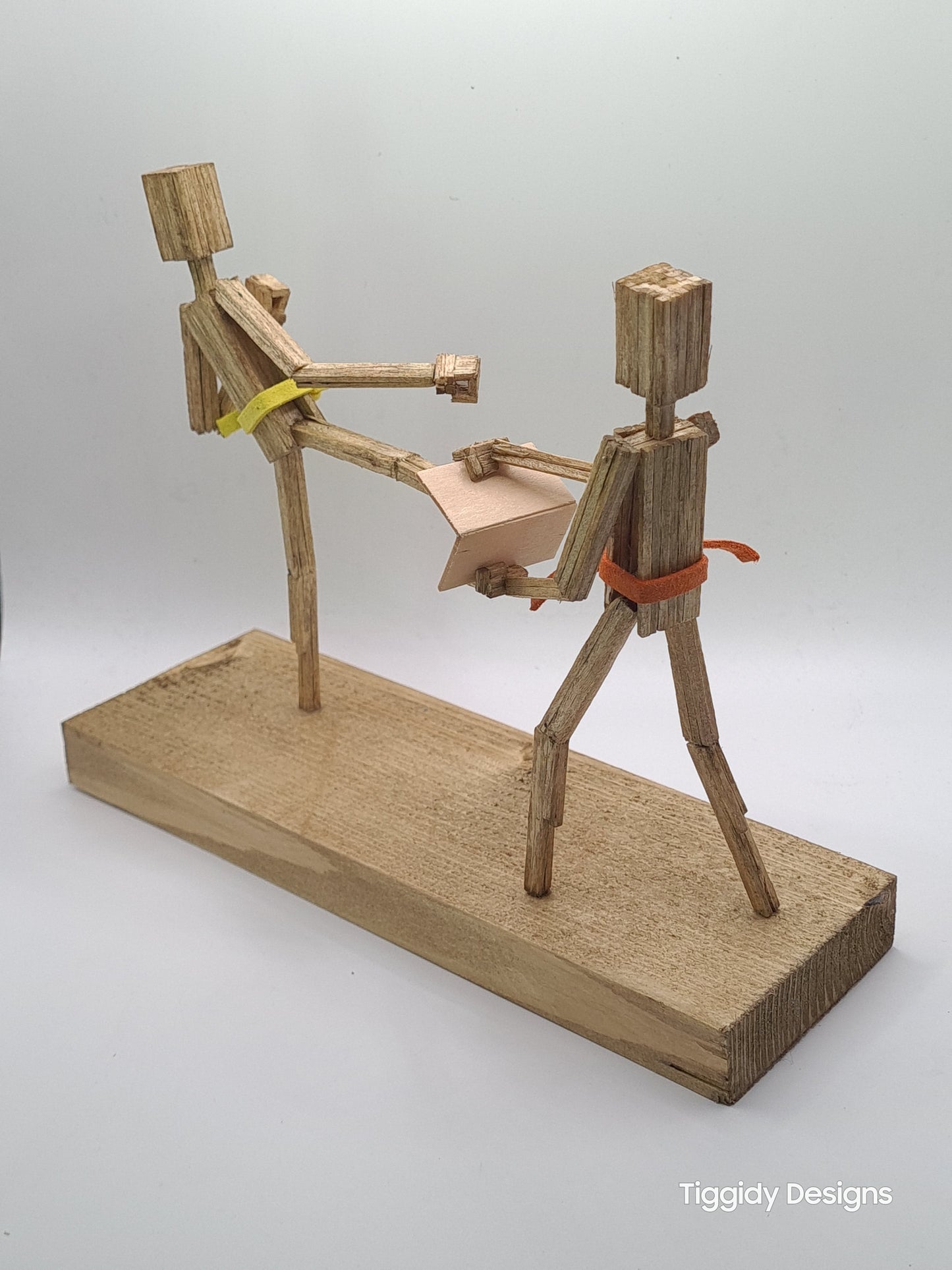 Breaking Board - The Kicker - Handcrafted Wooden Matchstick Figures - Gifts, Ornaments and Decor By Tiggidy Designs