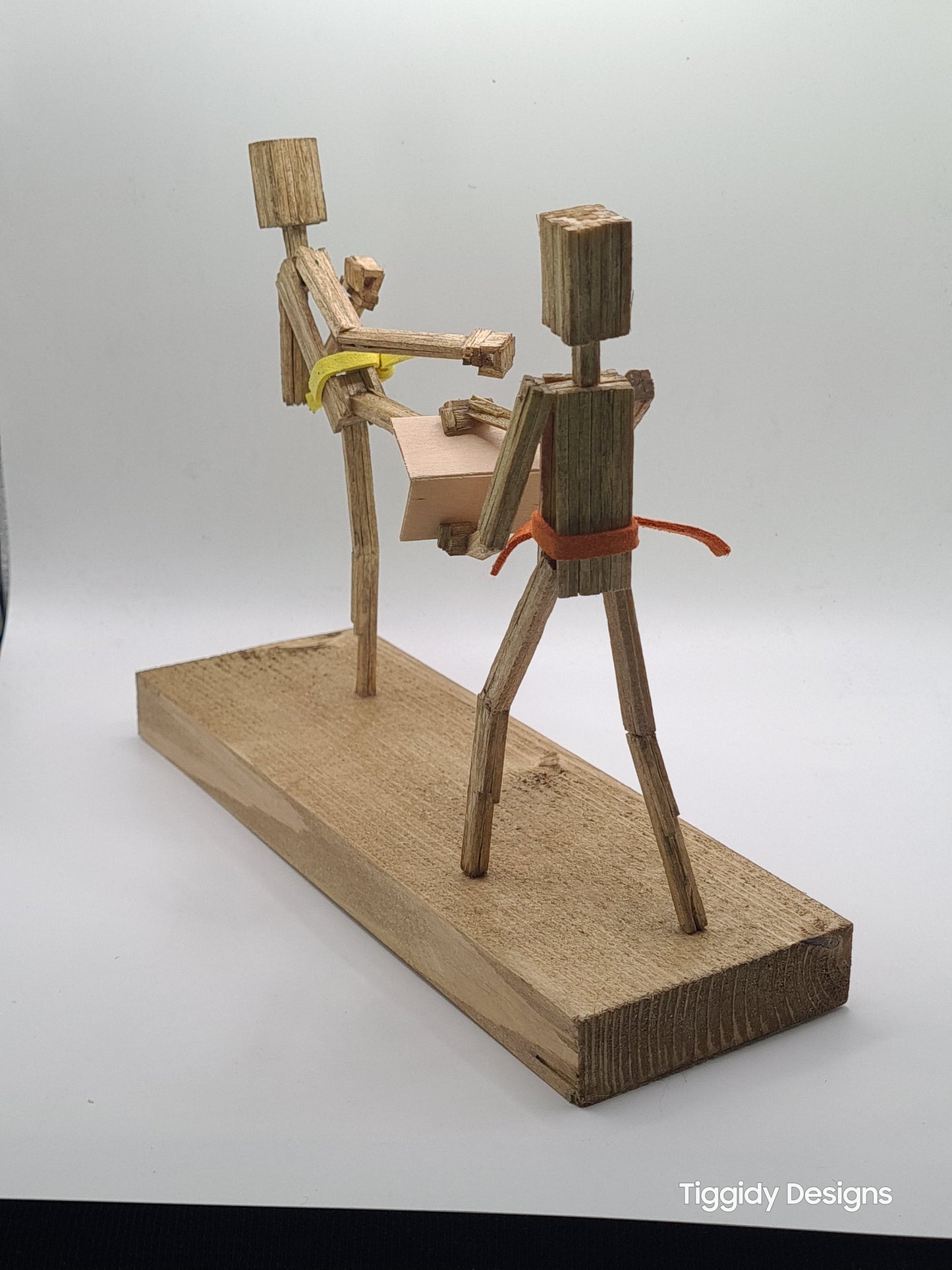 Breaking Board - The Kicker - Handcrafted Wooden Matchstick Figures - Gifts, Ornaments and Decor By Tiggidy Designs