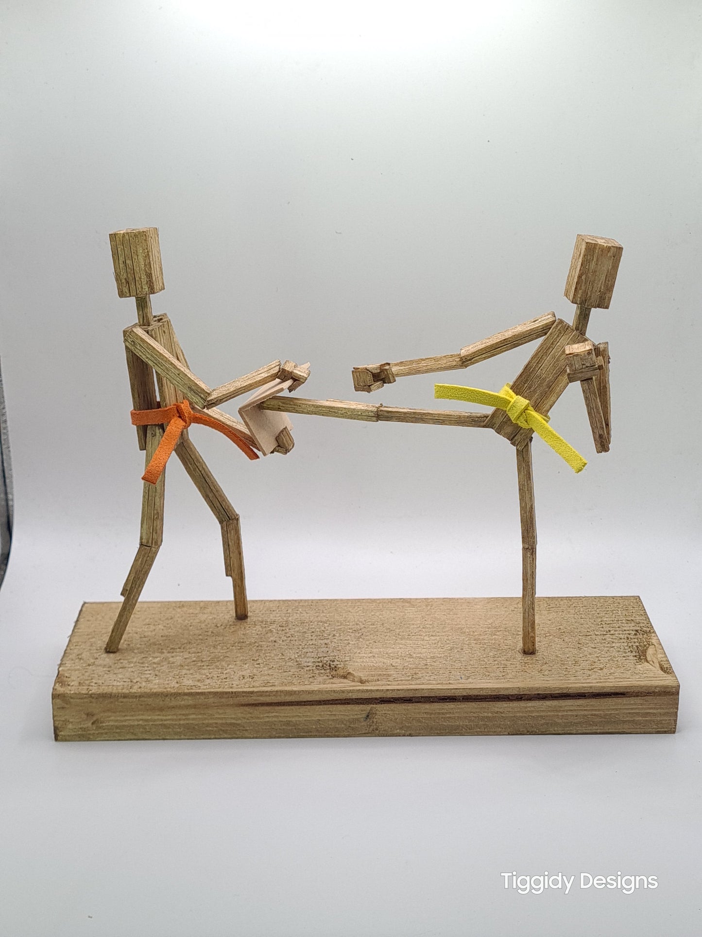 Breaking Board - The Kicker - Handcrafted Wooden Matchstick Figures - Gifts, Ornaments and Decor By Tiggidy Designs