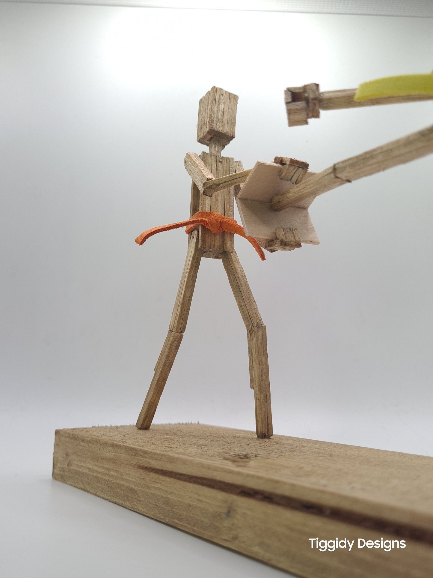Breaking Board - The Kicker - Handcrafted Wooden Matchstick Figures - Gifts, Ornaments and Decor By Tiggidy Designs