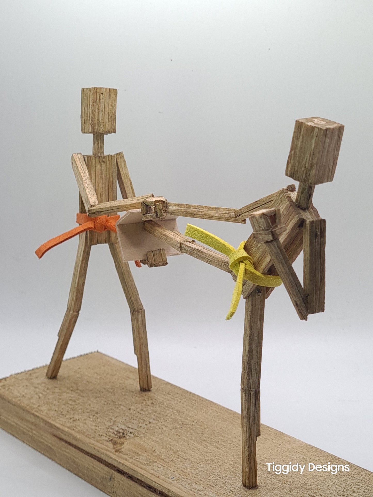 Breaking Board - The Kicker - Handcrafted Wooden Matchstick Figures - Gifts, Ornaments and Decor By Tiggidy Designs
