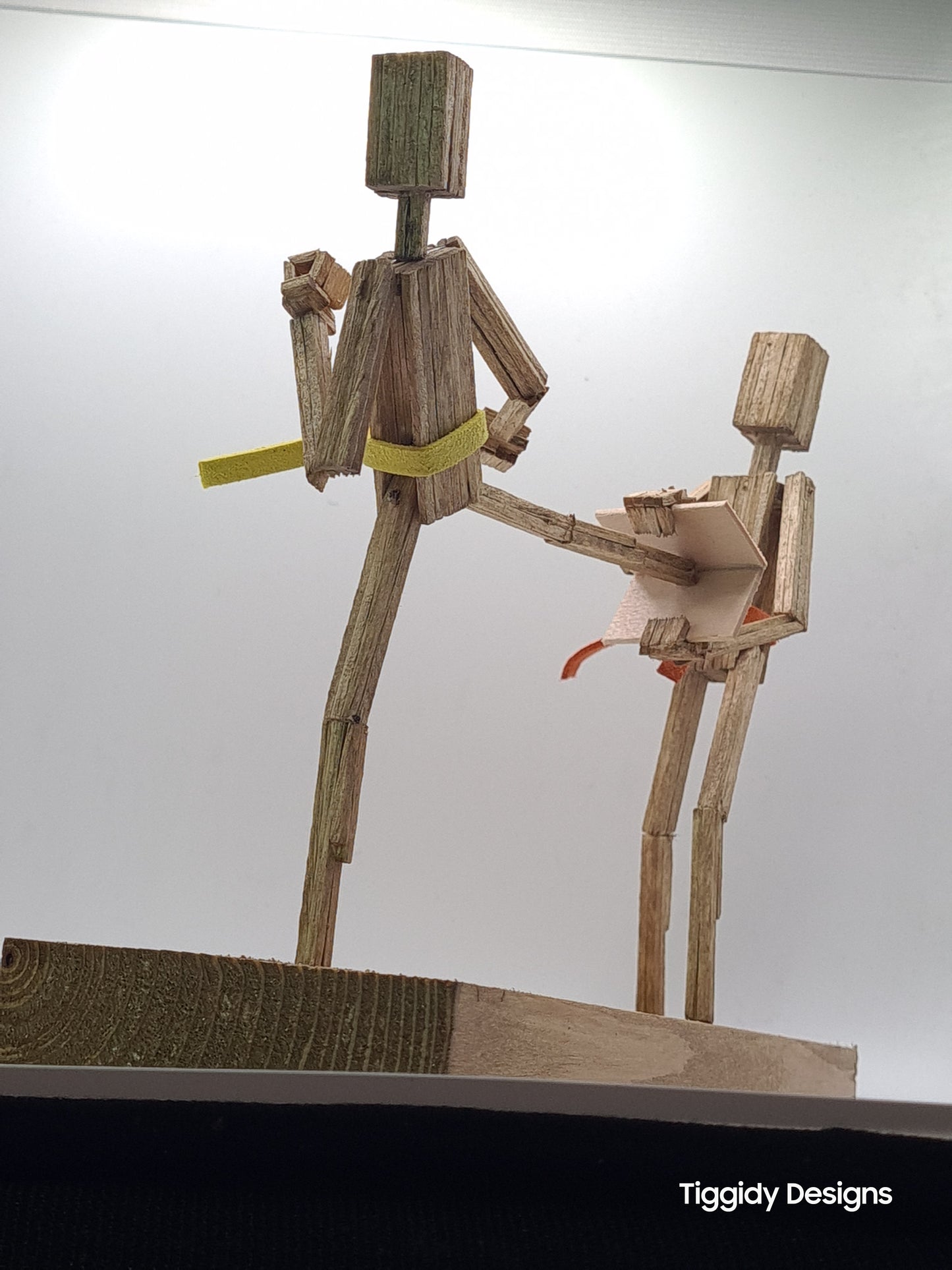 Breaking Board - The Kicker - Handcrafted Wooden Matchstick Figures - Gifts, Ornaments and Decor By Tiggidy Designs