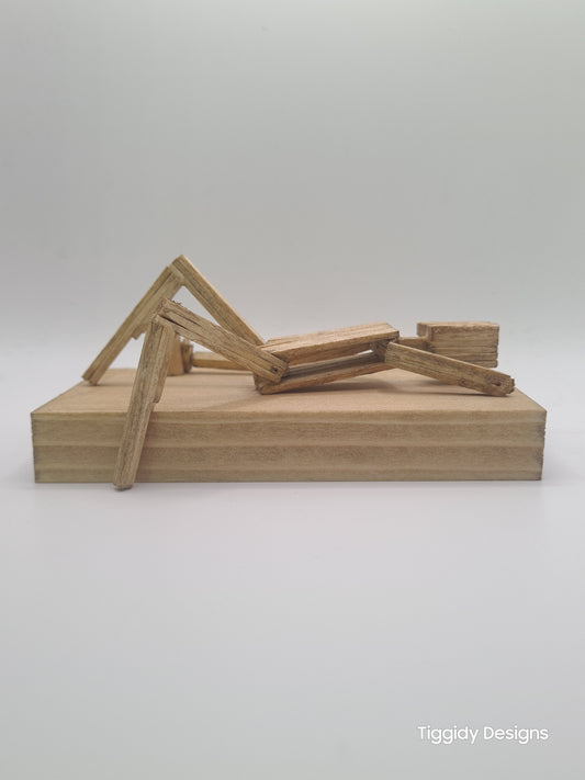 Chillin' With A Bevvy - Handcrafted Wooden Matchstick Figures - Gifts, Ornaments and Decor By Tiggidy Designs