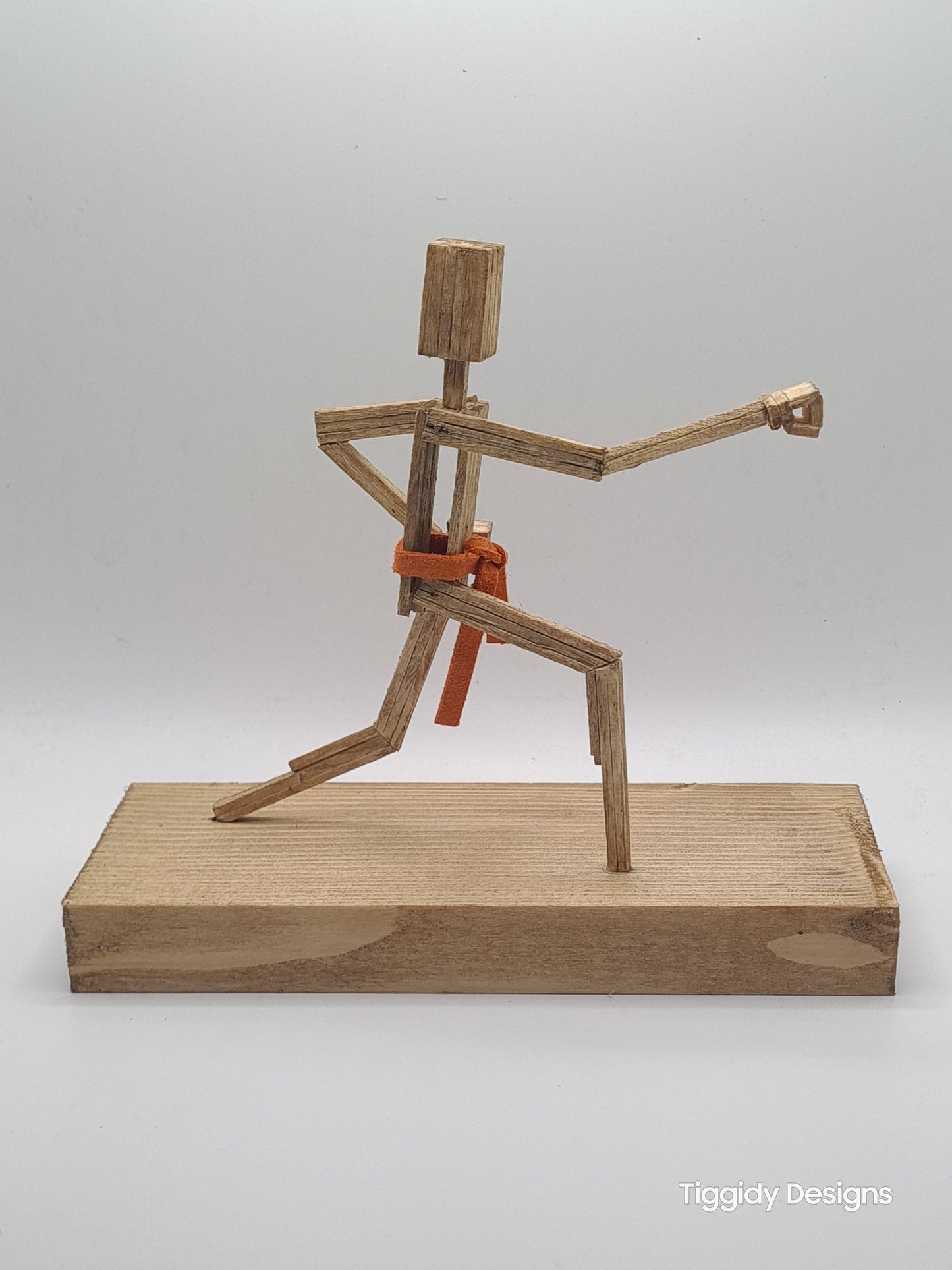 Lunge Punch - Handcrafted Wooden Matchstick Figures - Gifts, Ornaments and Decor By Tiggidy Designs