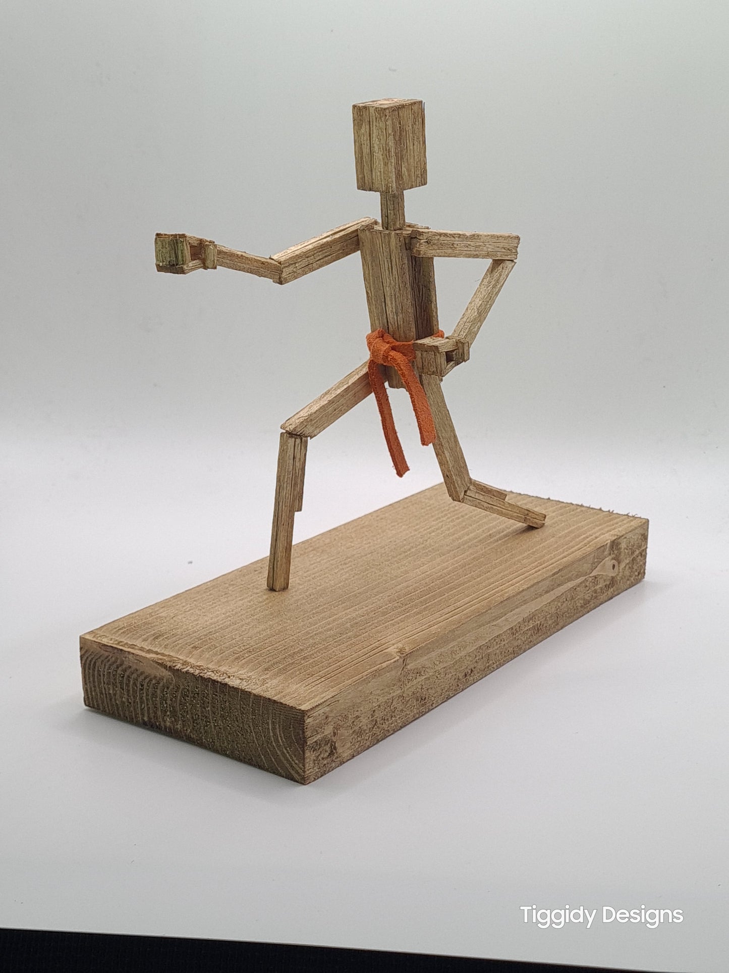 Lunge Punch - Handcrafted Wooden Matchstick Figures - Gifts, Ornaments and Decor By Tiggidy Designs