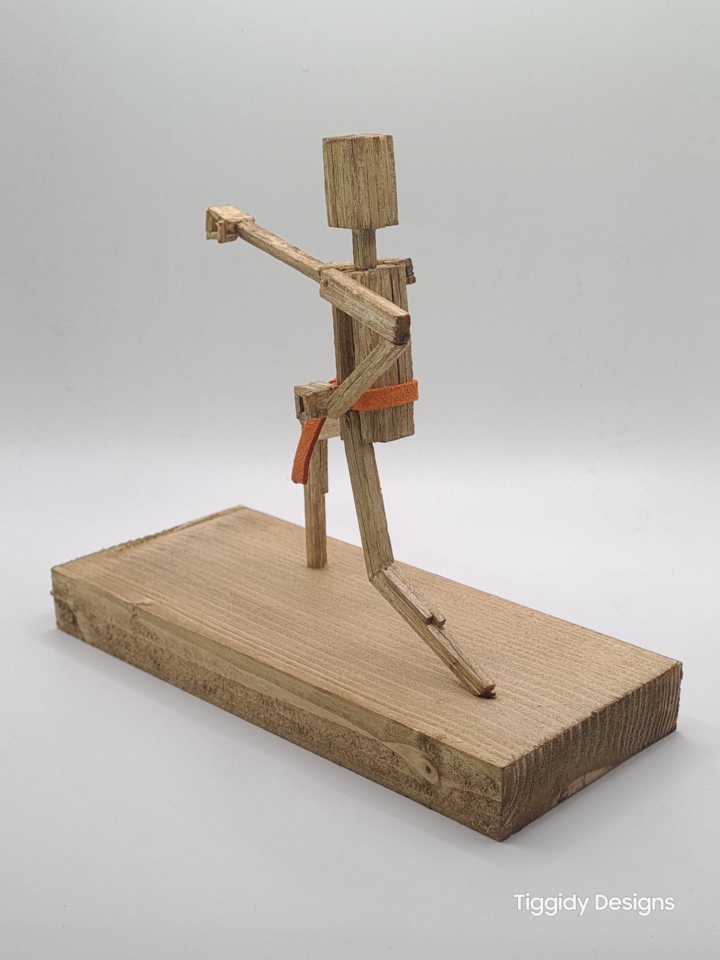 Lunge Punch - Handcrafted Wooden Matchstick Figures - Gifts, Ornaments and Decor By Tiggidy Designs