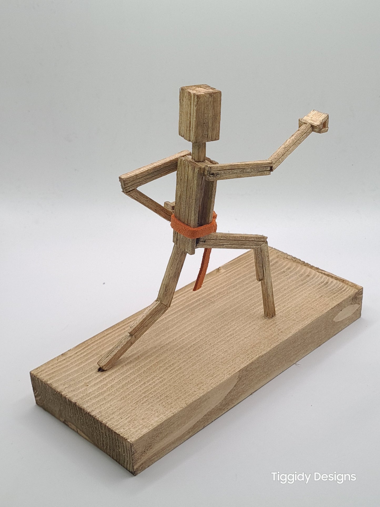 Lunge Punch - Handcrafted Wooden Matchstick Figures - Gifts, Ornaments and Decor By Tiggidy Designs