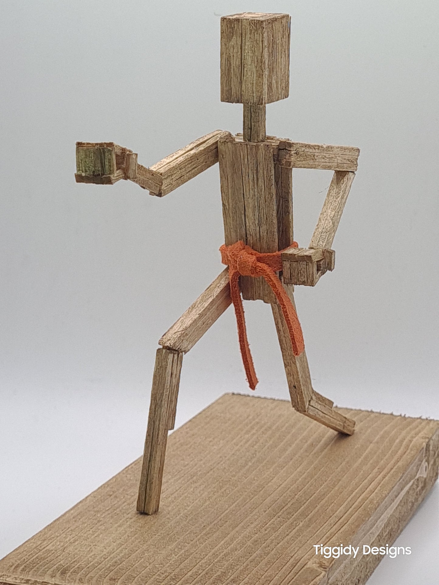 Lunge Punch - Handcrafted Wooden Matchstick Figures - Gifts, Ornaments and Decor By Tiggidy Designs