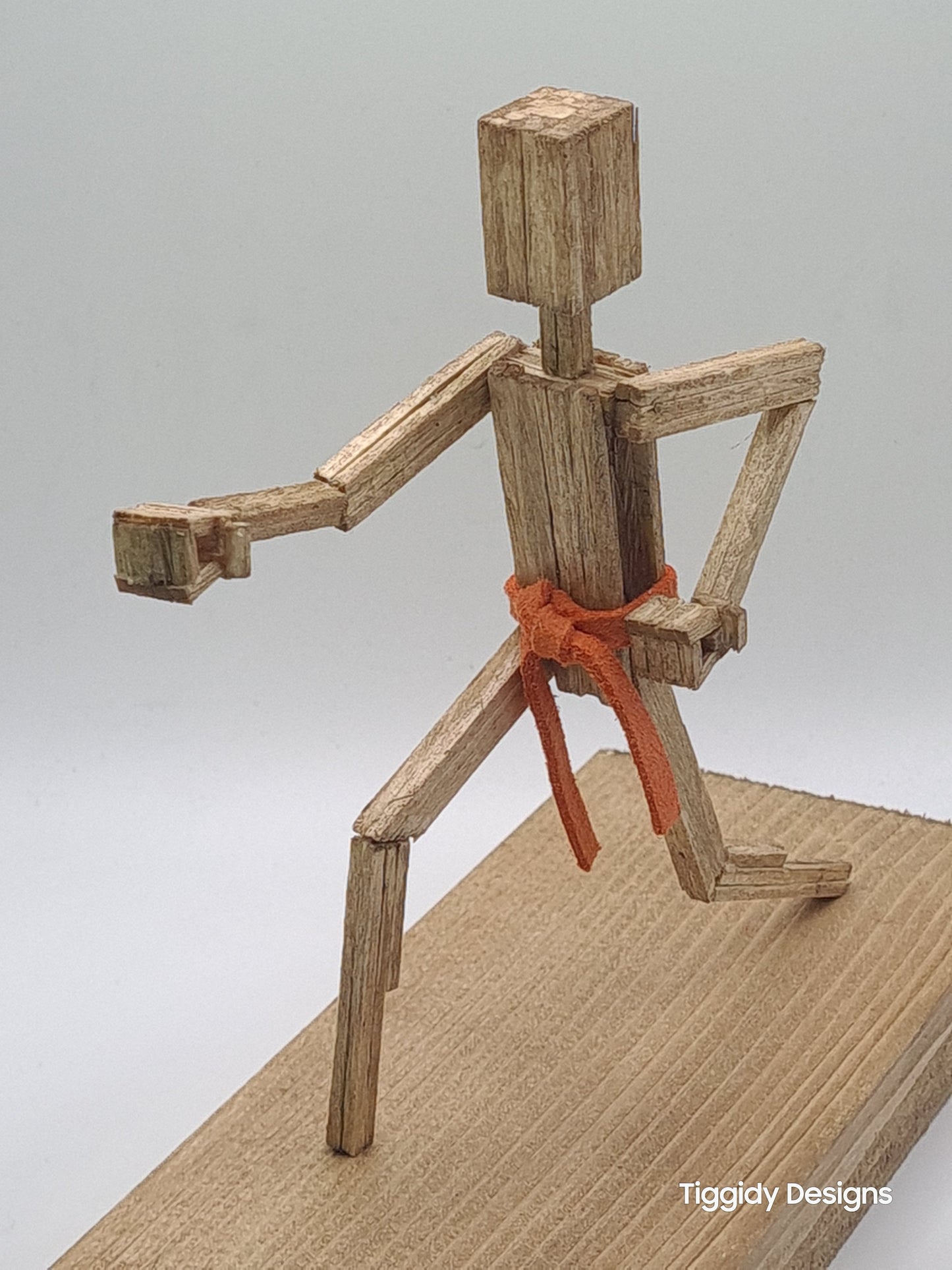 Lunge Punch - Handcrafted Wooden Matchstick Figures - Gifts, Ornaments and Decor By Tiggidy Designs