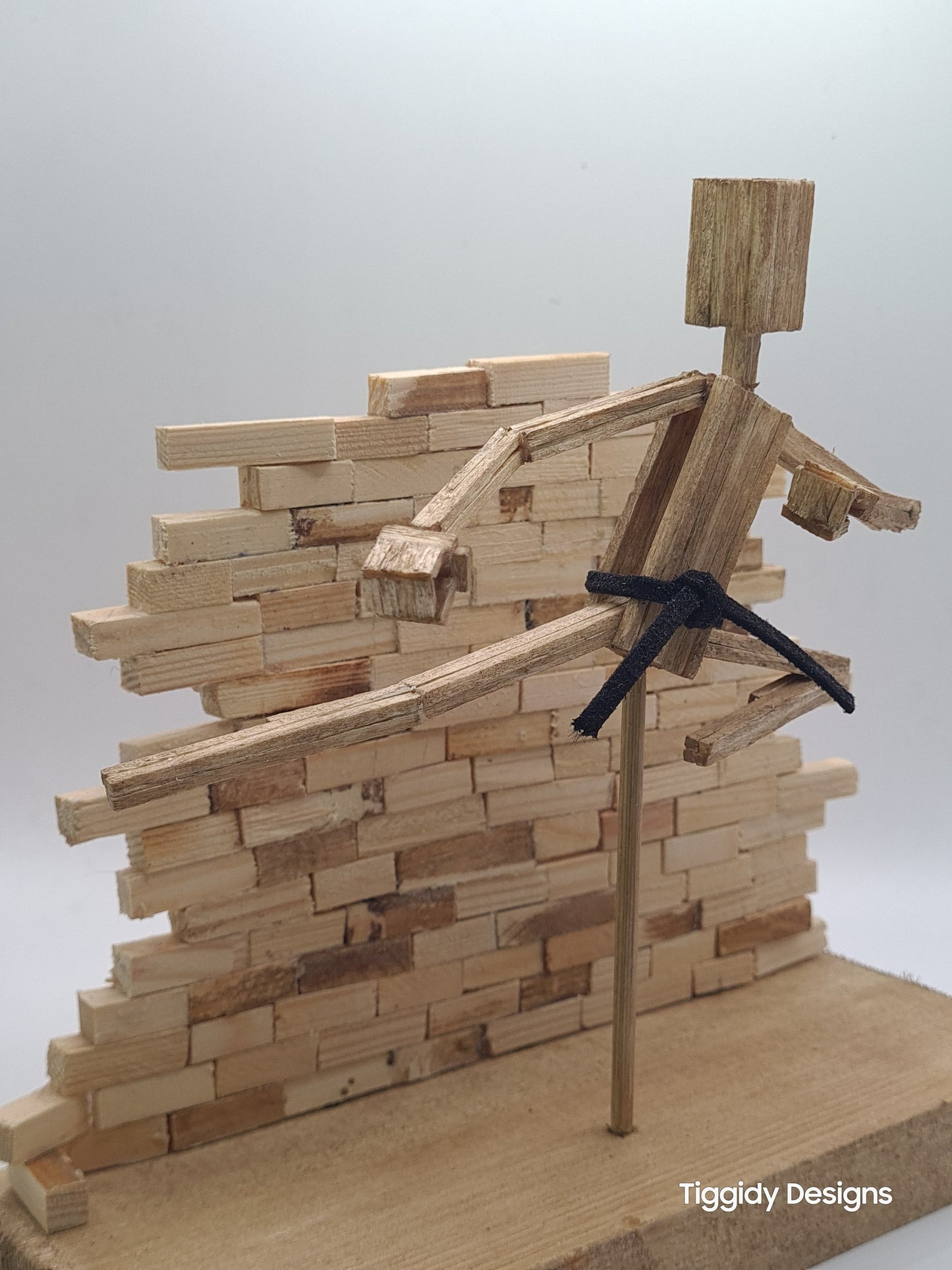 Flying Kick - Handcrafted Wooden Matchstick Figures - Gifts, Ornaments and Decor By Tiggidy Designs