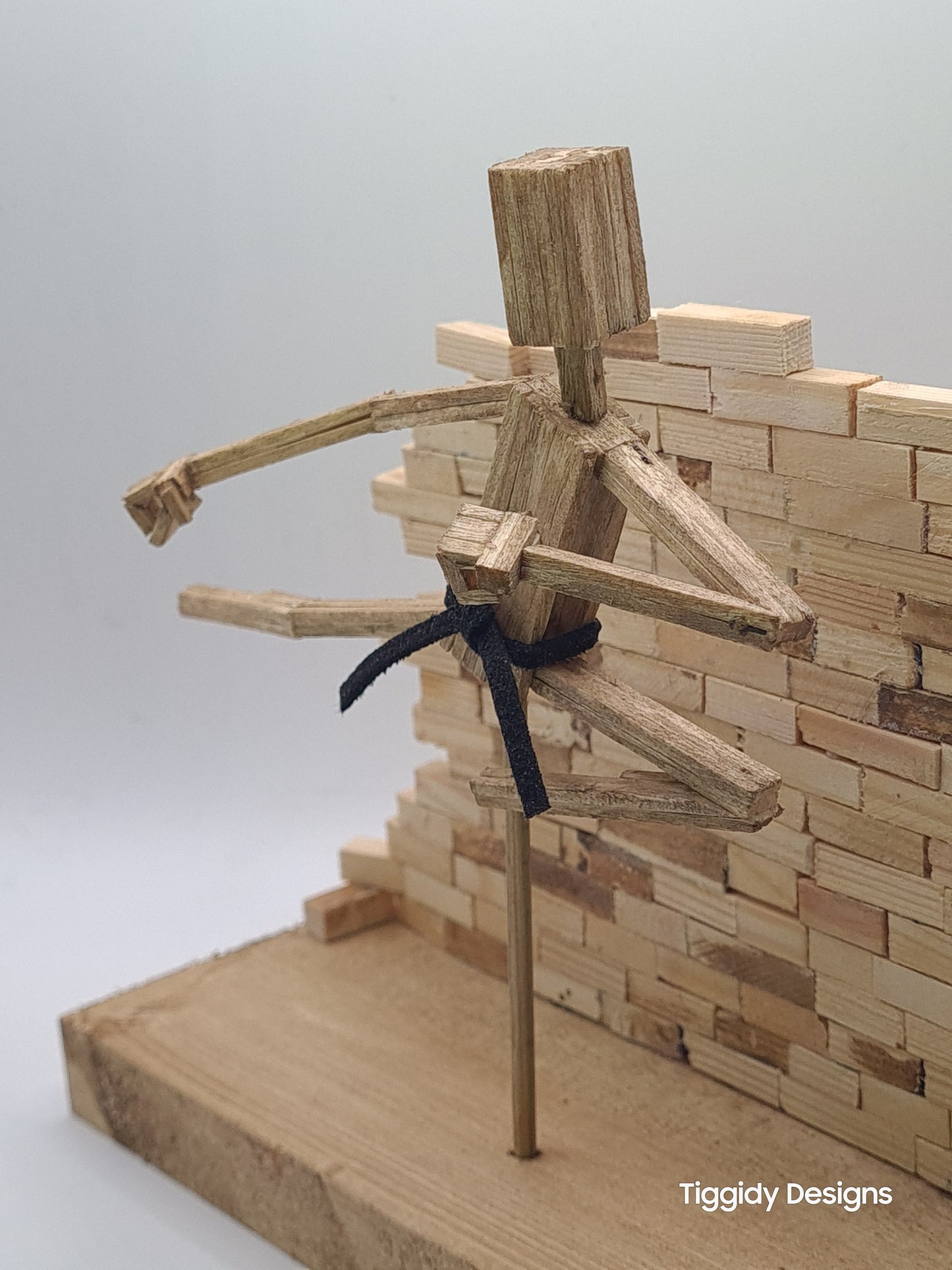 Flying Kick - Handcrafted Wooden Matchstick Figures - Gifts, Ornaments and Decor By Tiggidy Designs