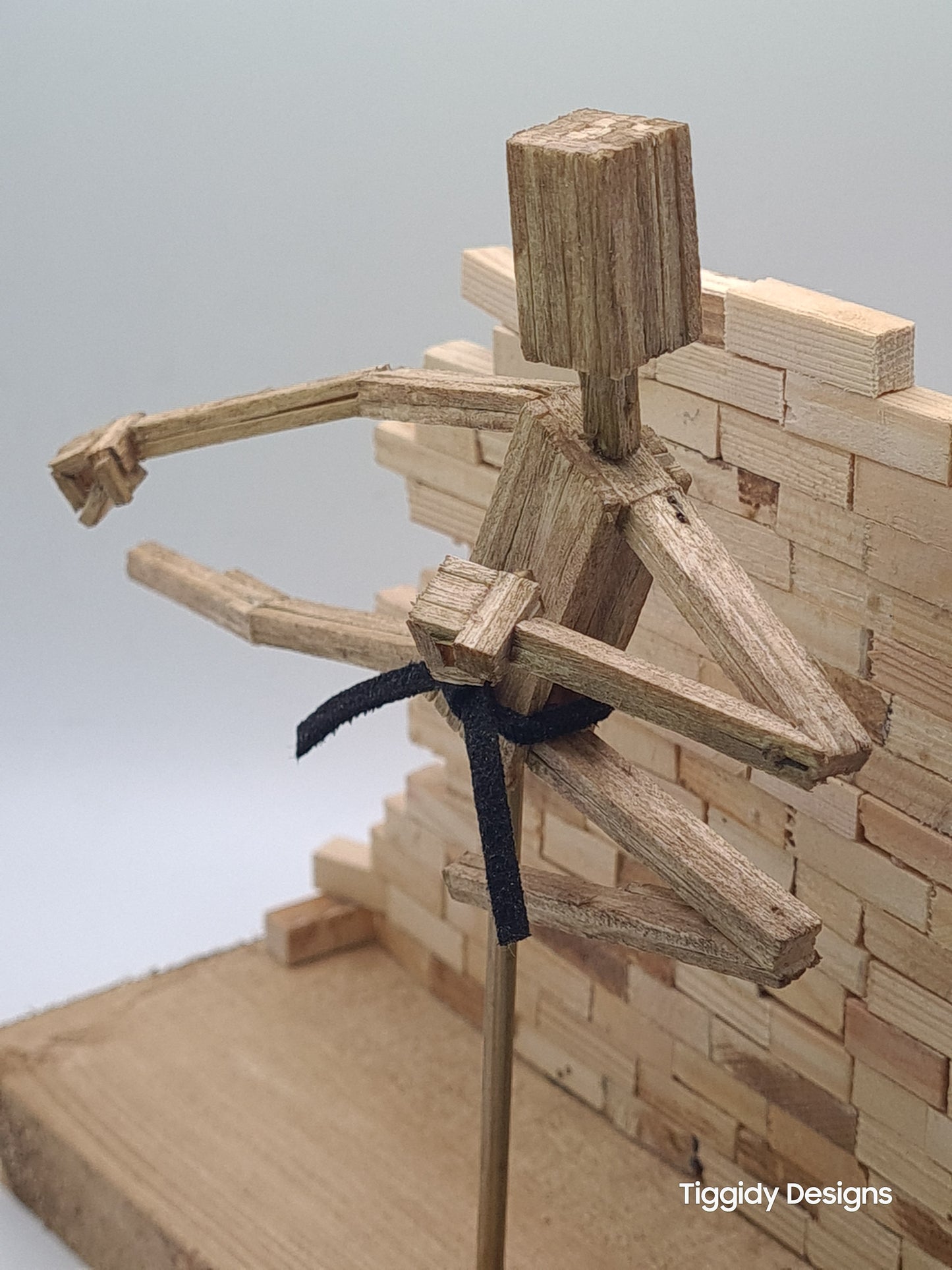 Flying Kick - Handcrafted Wooden Matchstick Figures - Gifts, Ornaments and Decor By Tiggidy Designs