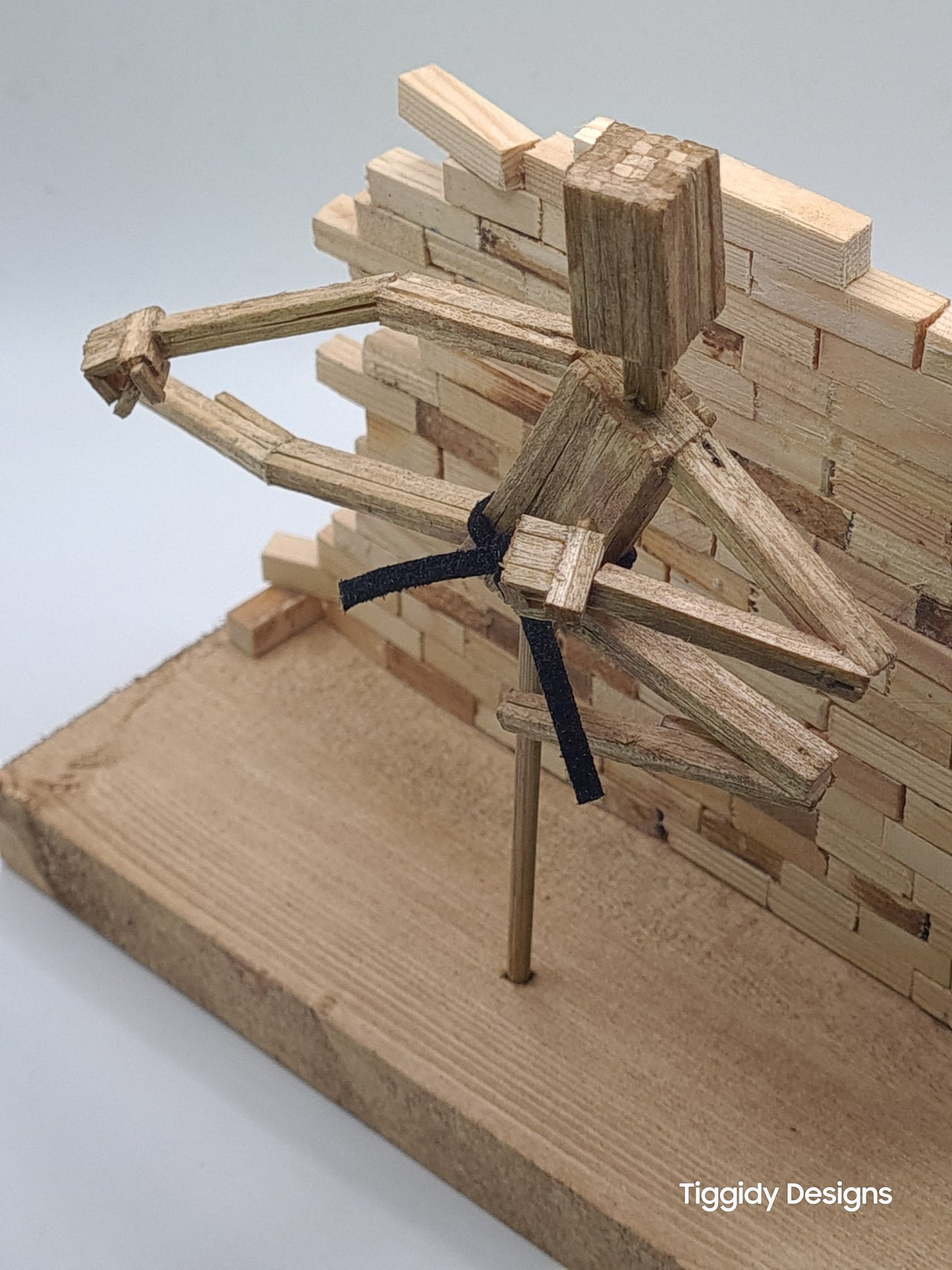 Flying Kick - Handcrafted Wooden Matchstick Figures - Gifts, Ornaments and Decor By Tiggidy Designs