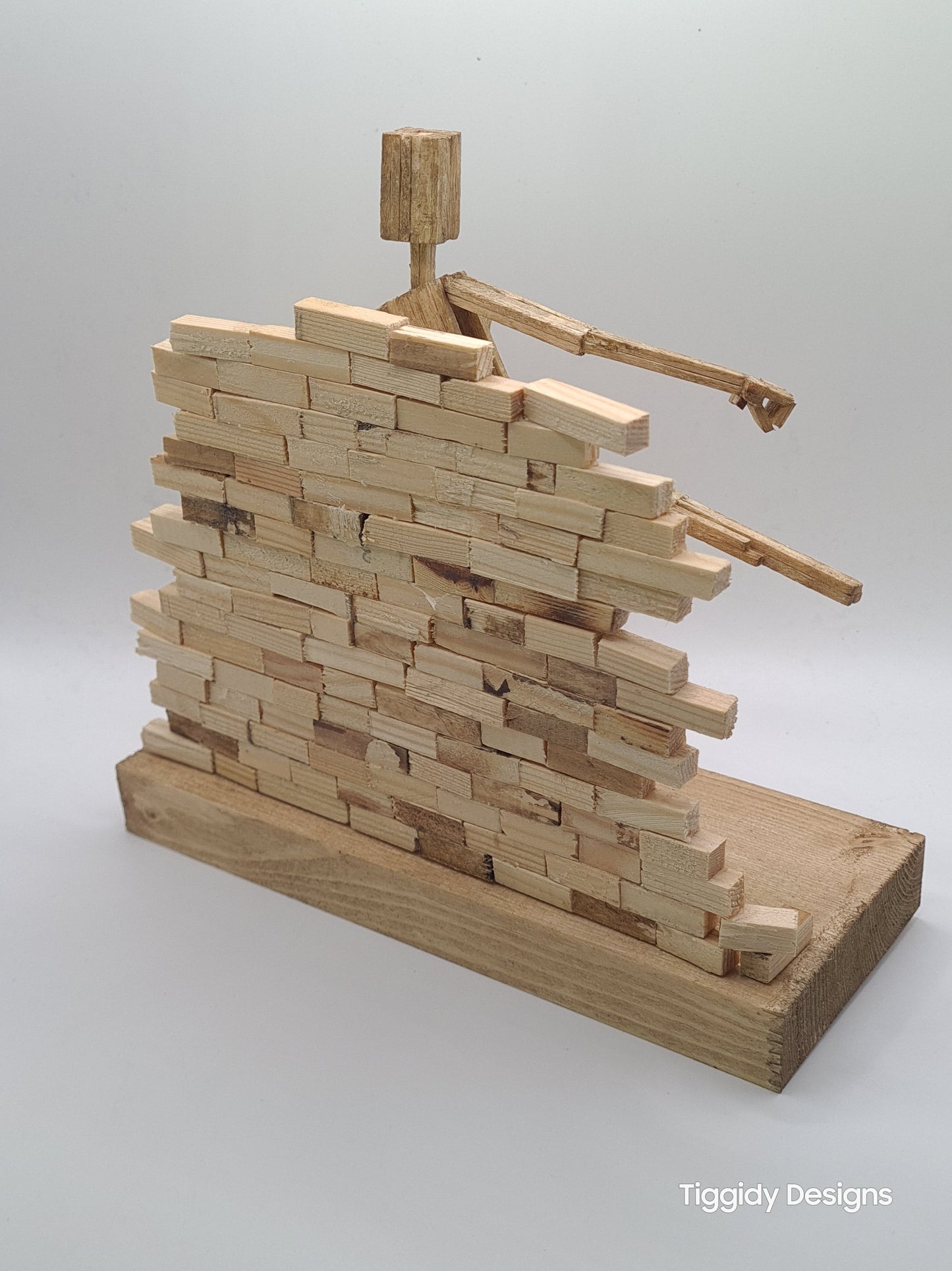 Flying Kick - Handcrafted Wooden Matchstick Figures - Gifts, Ornaments and Decor By Tiggidy Designs