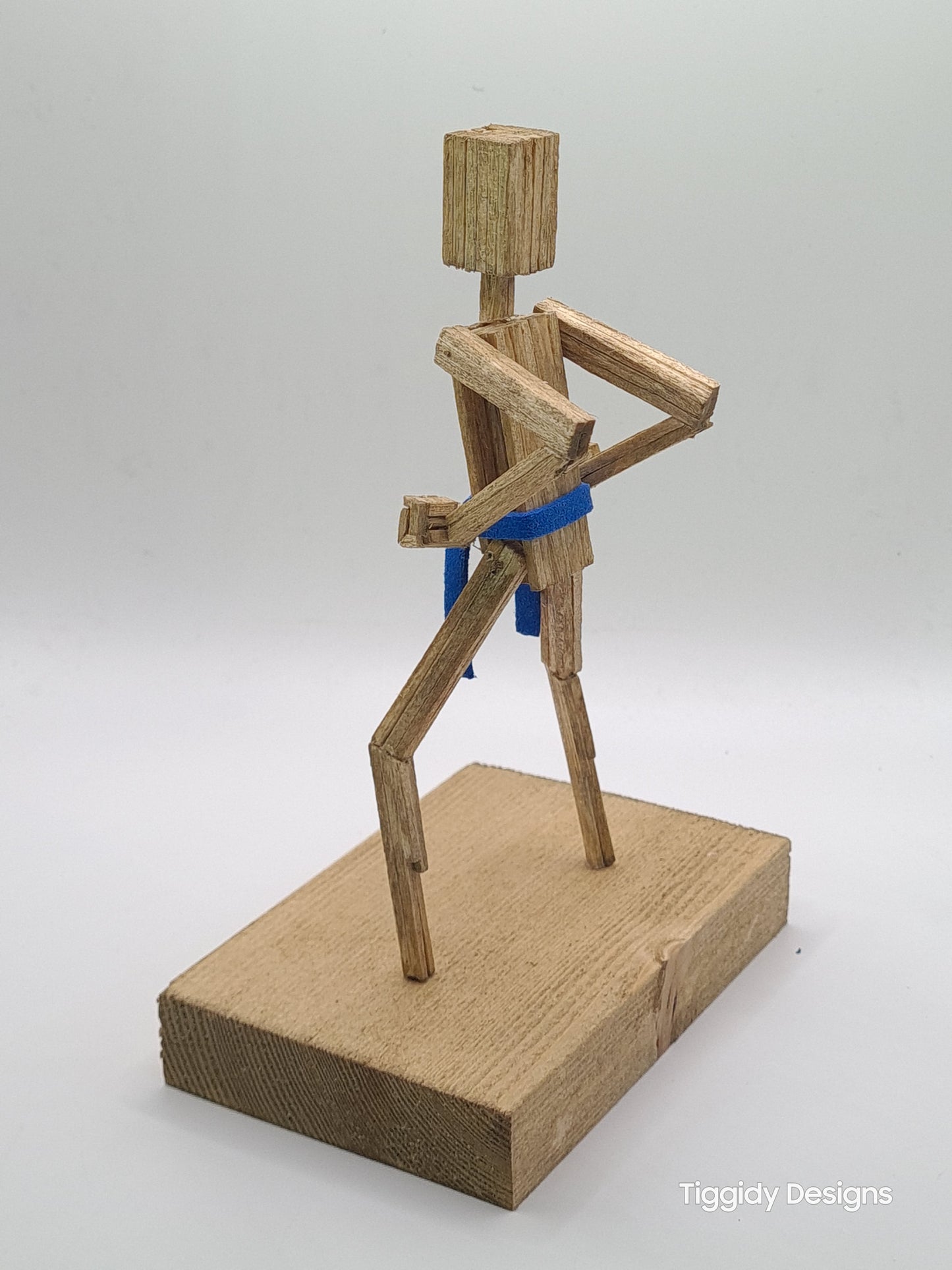 Sitting Stance - Handcrafted Wooden Matchstick Figures - Gifts, Ornaments and Decor By Tiggidy Designs
